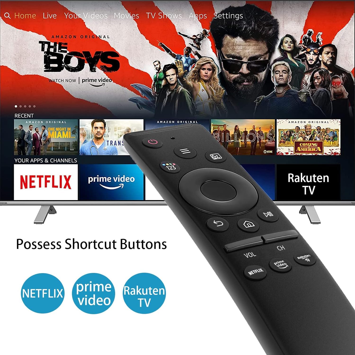 Universal Samsung TV Remote Replacement - Compatible with All Samsung Smart TVs (Neo, QLED, UHD, LCD, Frame, Curved, 2K/4K/3D HDTV) - Includes Netflix & Prime Video Buttons - Perfect for Home Entertainment & Smart TV Control