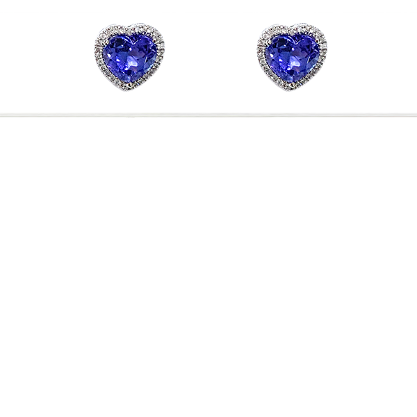 18K White Gold Tanzanite Stud Earrings for Women - Elegant Gemstone Jewelry Gift for Birthday, Anniversary & Special Occasions