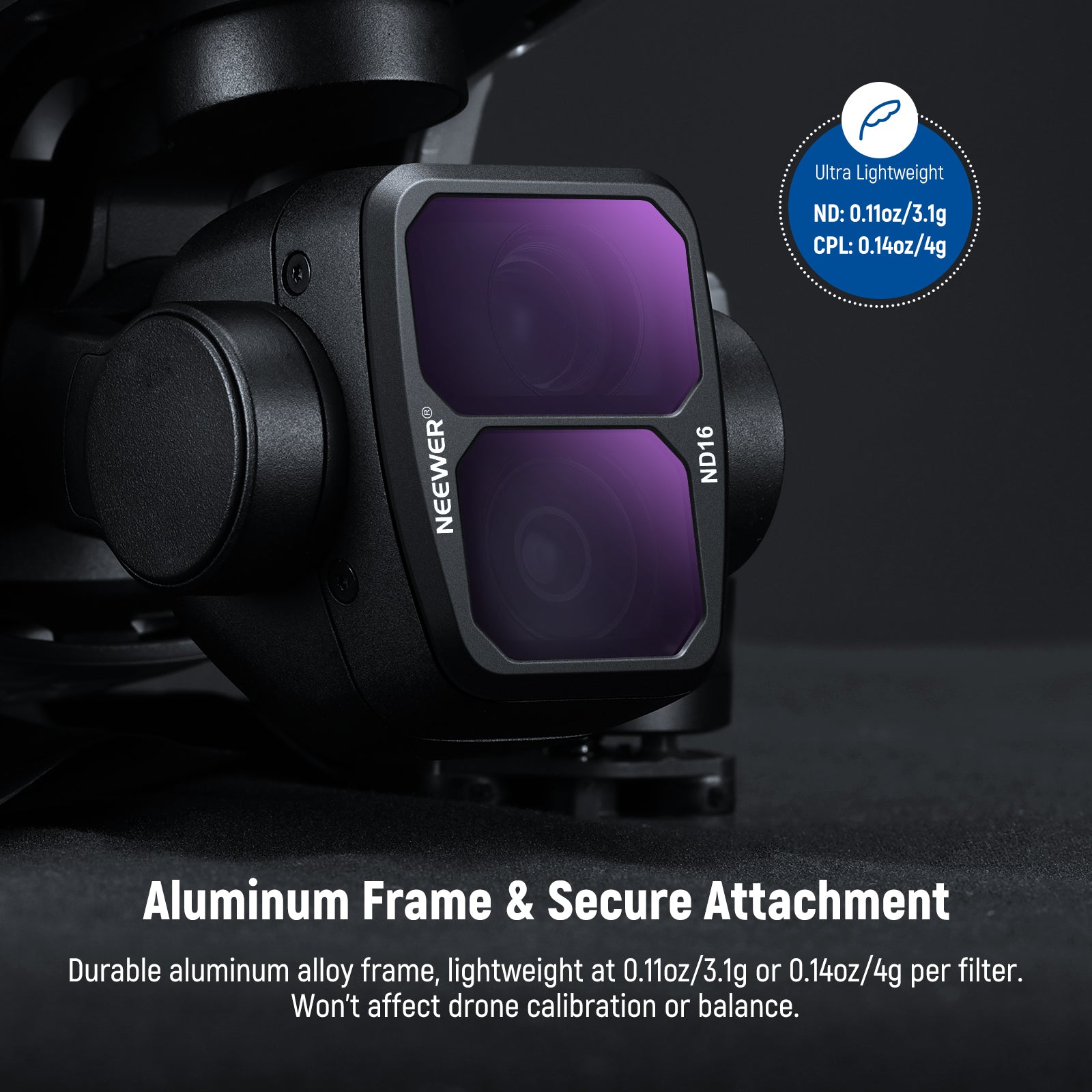 NEEWER FL A25 6-Pack ND/CPL/UV Filter Kit for DJI Air 3 Drone - Perfect for Aerial Photography, Videography & Cinematic Shots
