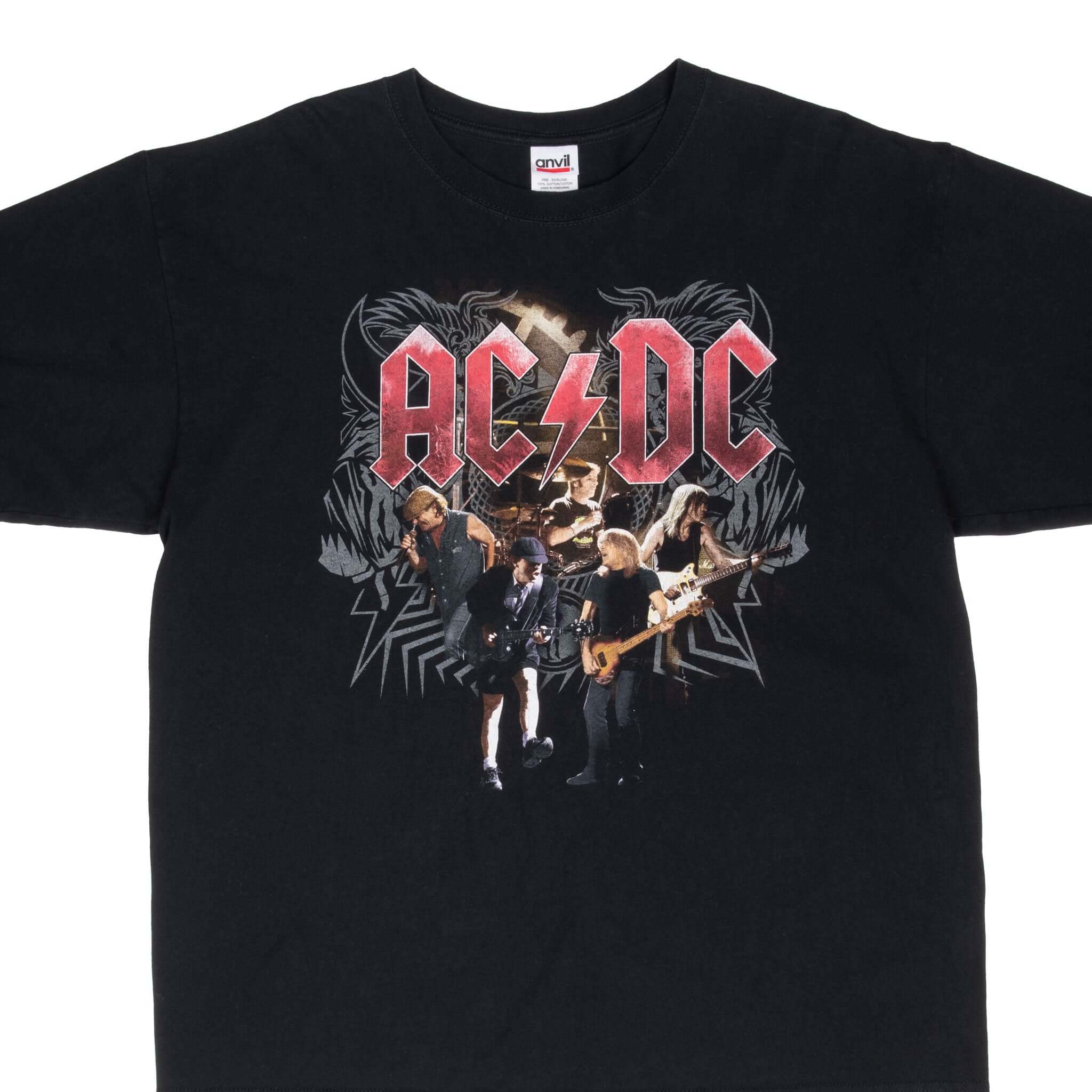 Vintage ACDC Black Ice Tour 2008-2009 T-Shirt XL - Classic Rock Band Merchandise for Concerts & Casual Wear