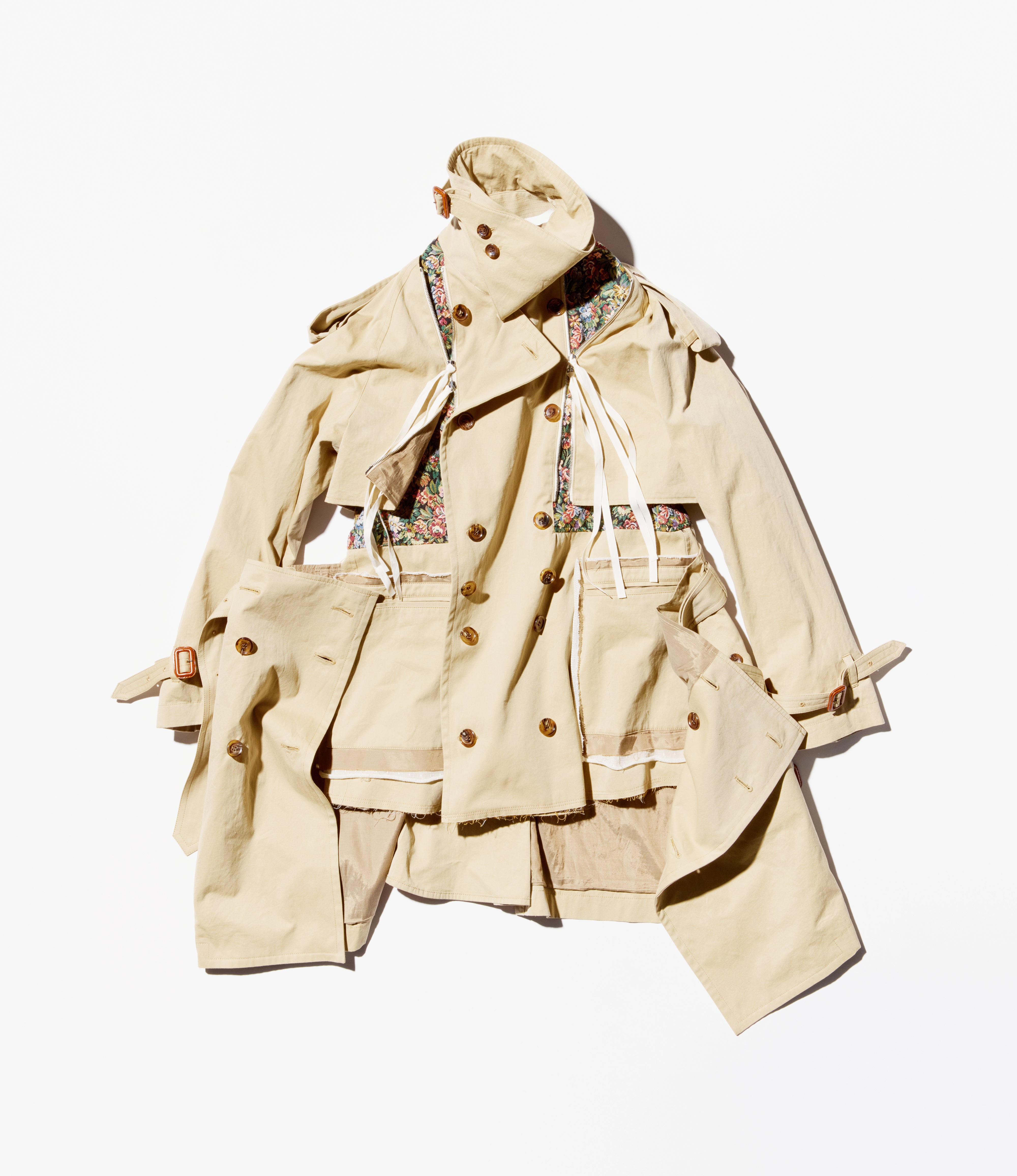 Waterproof Gabardine Trench Coat for Women - Lightweight Floral Print Raincoat with Detachable Hood & Belt - Perfect for Spring, Fall & Travel