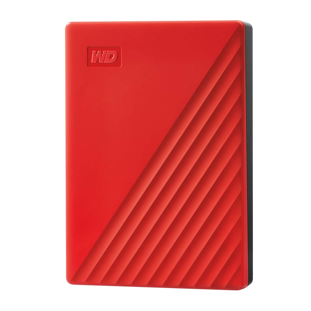 WD 4TB My Passport Portable External Hard Drive - USB 3.1/USB 3.0 Compatible, Password Protection & Ransomware Defense, Backup Software Included (Red) - Perfect for Data Storage, Travel, PC/Mac Backup & Secure File Sharing