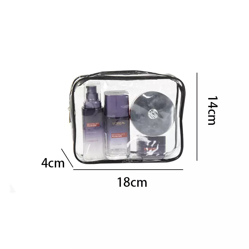 Clear Travel Toiletry Bags Set of 3 - Waterproof Cosmetic Organizer for Women & Men - Perfect for Airplane Carry-on, Gym, Camping Trips
