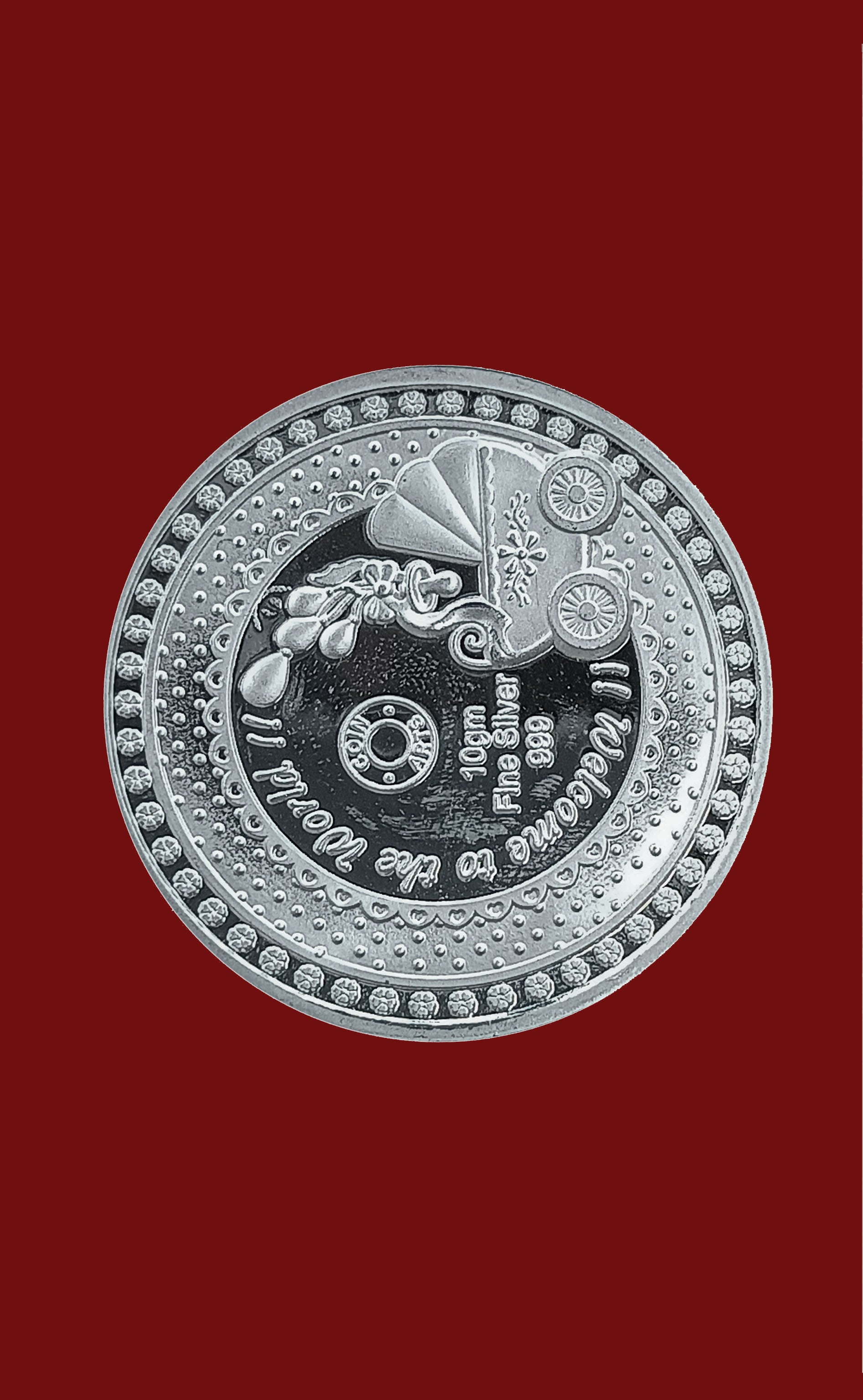999 Pure Silver 10 Grams Newborn Baby Commemorative Coin - Perfect for Christening Gifts, Baby Showers, and First Birthday Presents