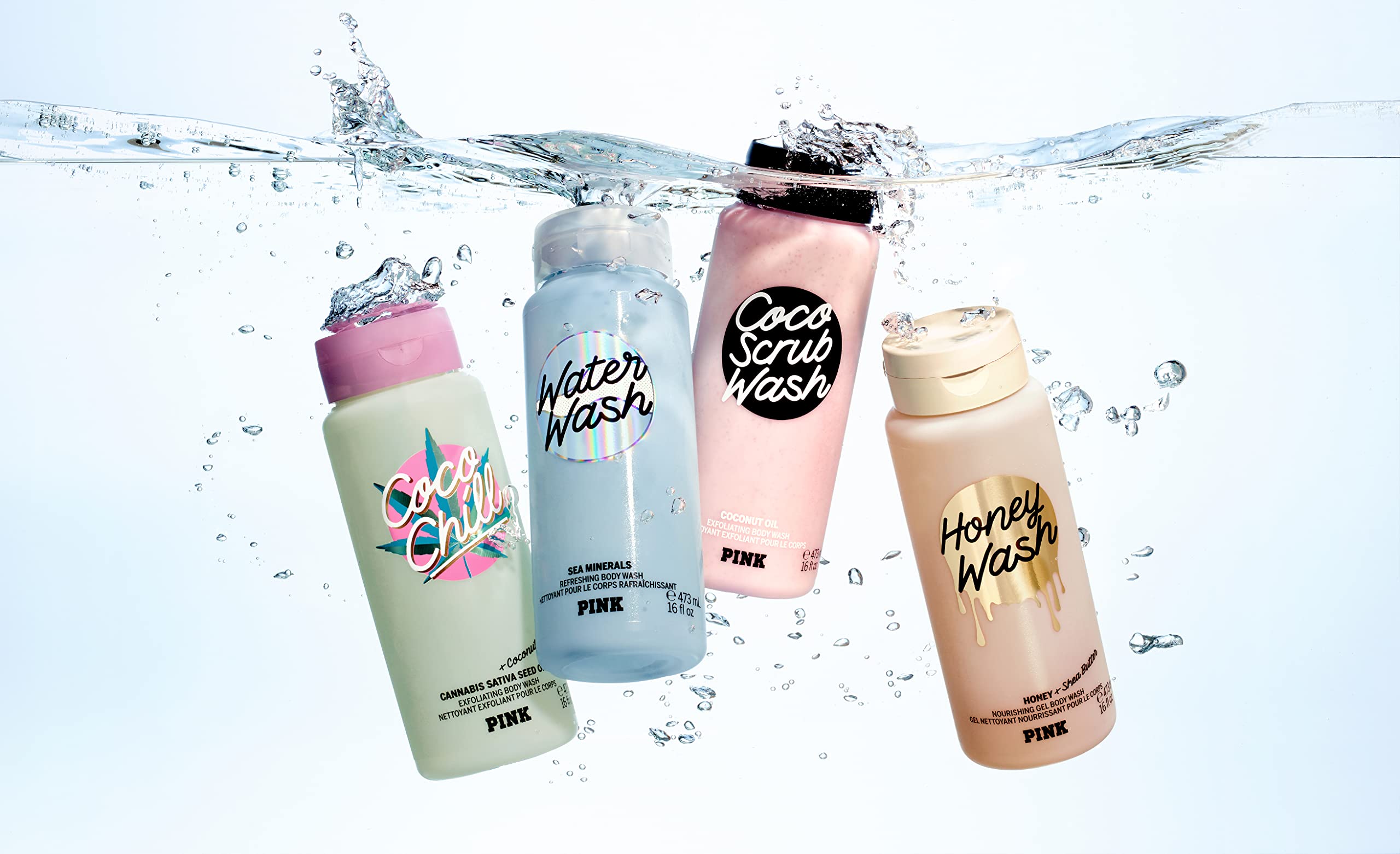 Victoria's Secret Pink Water Refreshing Body Wash with Sea Salt - Hydrating & Exfoliating Shower Gel for Soft Skin | Perfect for Daily Use & Spa Days