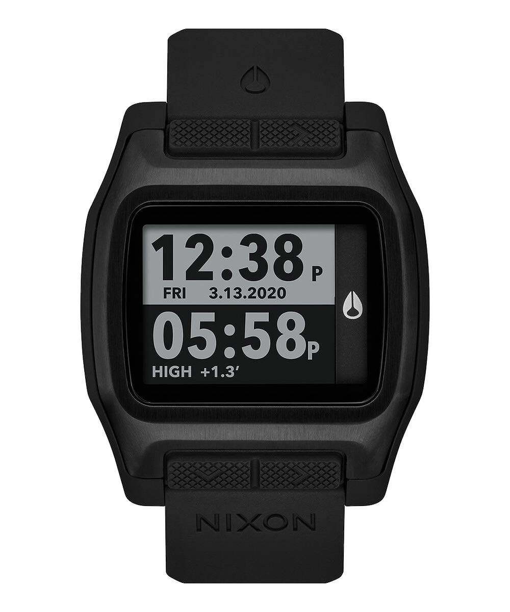 NIXON High Tide Unisex All Black Surf Watch - Waterproof Durable Performance Watch for Surfing, Swimming & Outdoor Adventures