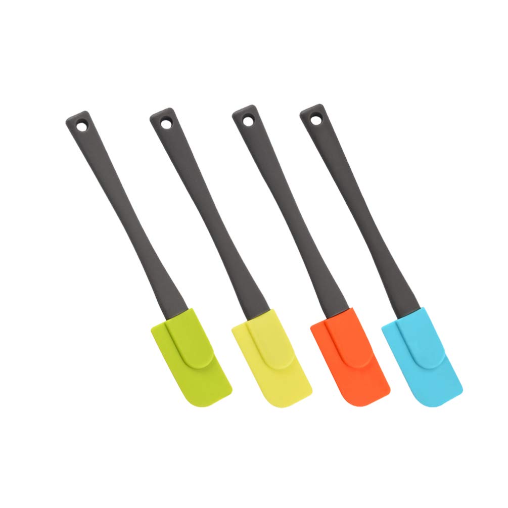Hemoton 4-Piece Silicone Spatula Set - Bread Jam Spreader, Frosting Knife, Butter Scraper, Cheese & Peanut Butter Spatula - Non-Stick Baking & Cooking Tools for Cake Decorating, Jelly Spreading, Kitchen Essentials