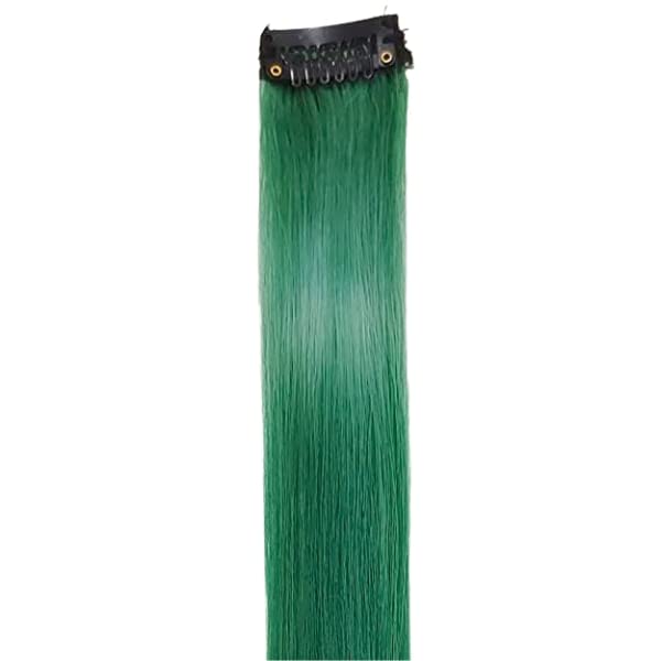 Neaama Clip-In Colored Hair Extensions - 6-Pack Multi-Color Streaks for Women & Girls | Straight Synthetic Hair Highlights for Parties, Cosplay & Everyday Styling
