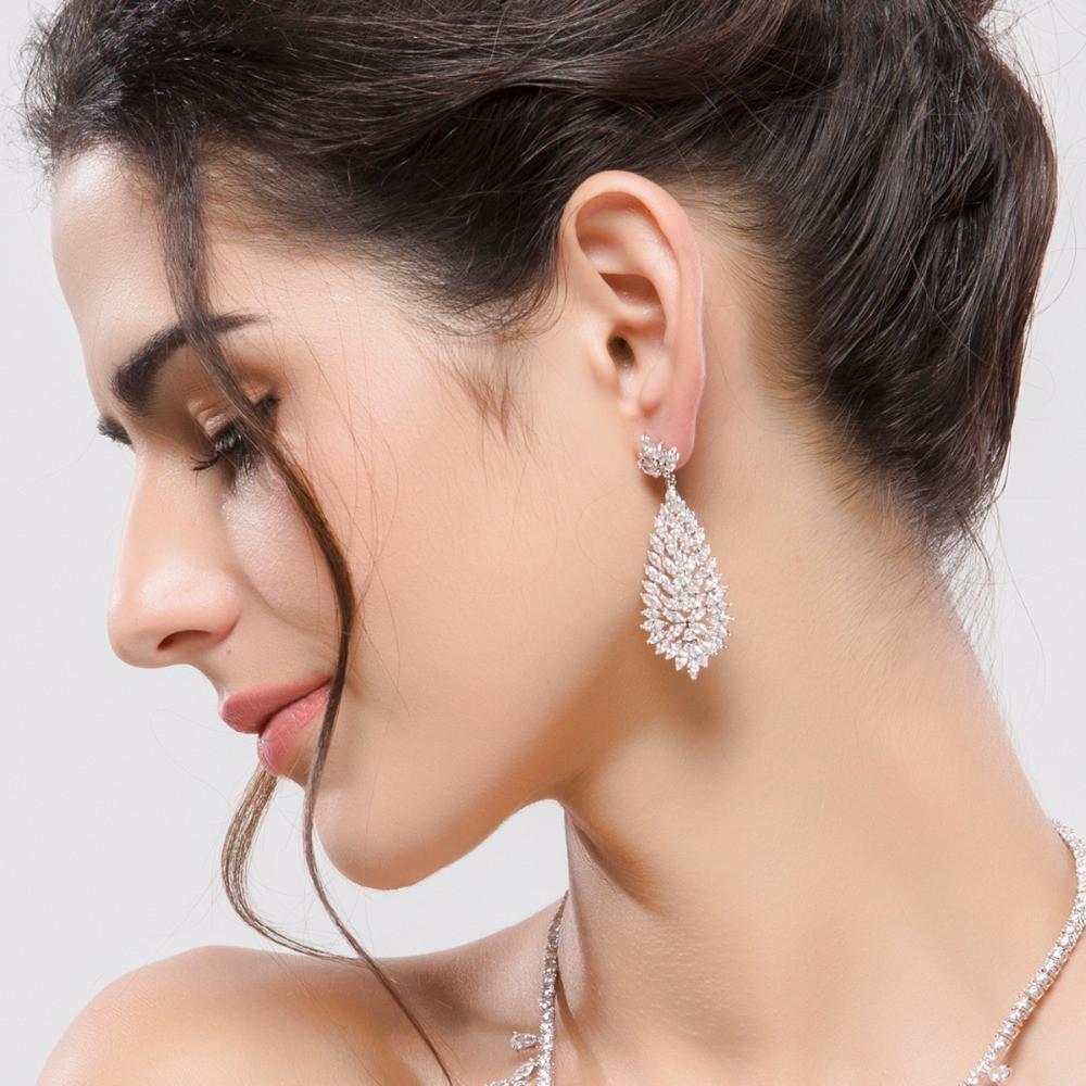 Marquise Simulated Diamond Chandelier Earrings - Elegant Cubic Zirconia Dangle Earrings for Women, Perfect for Weddings, Parties & Special Occasions