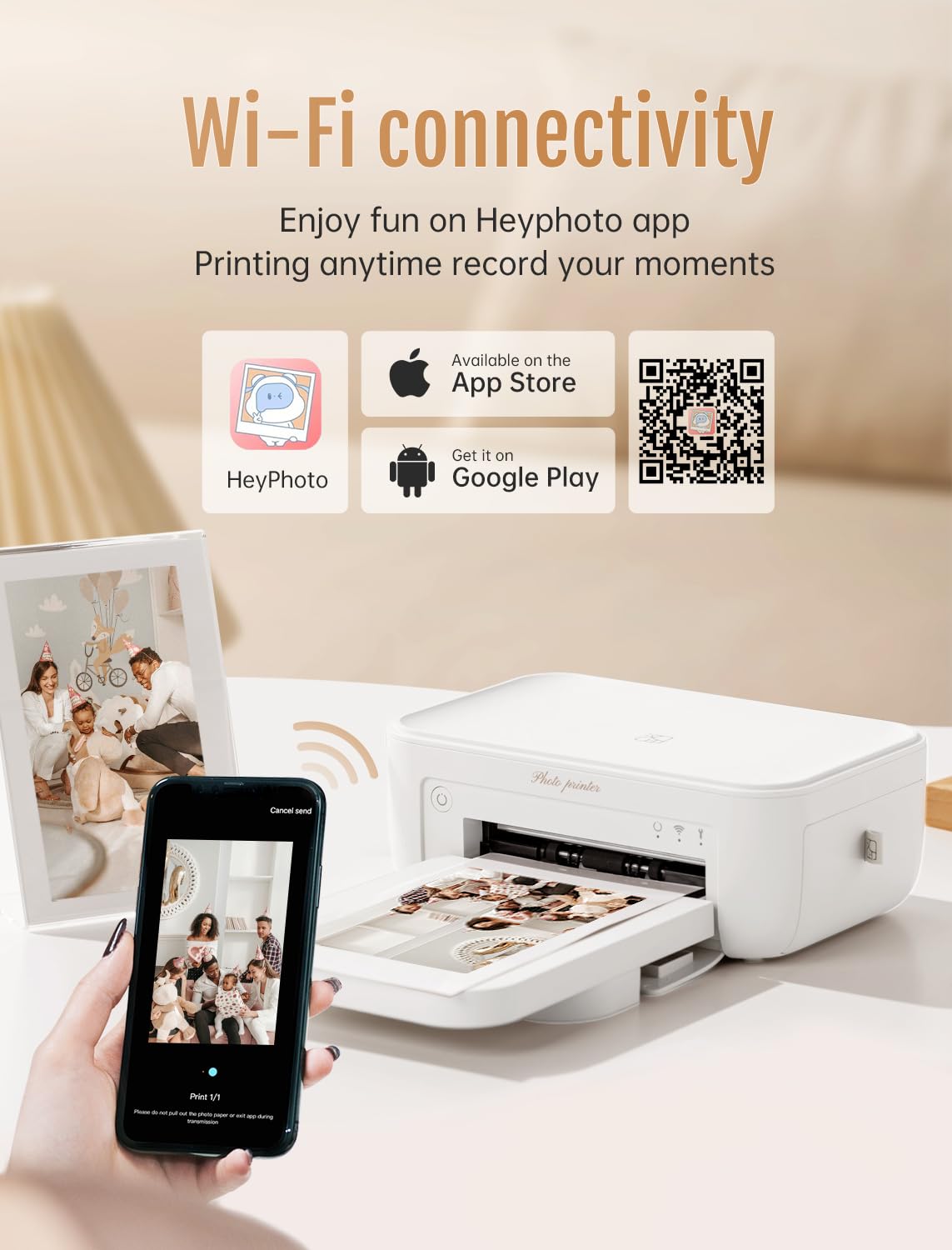HPRT 4x6 Photo Printer with 20 Sheets & 1 Ribbon - Portable Dye-Sublimation Printer for iPhone & Android - AR Video Printing (White) - Perfect for Home, Travel & Instant Photo Sharing