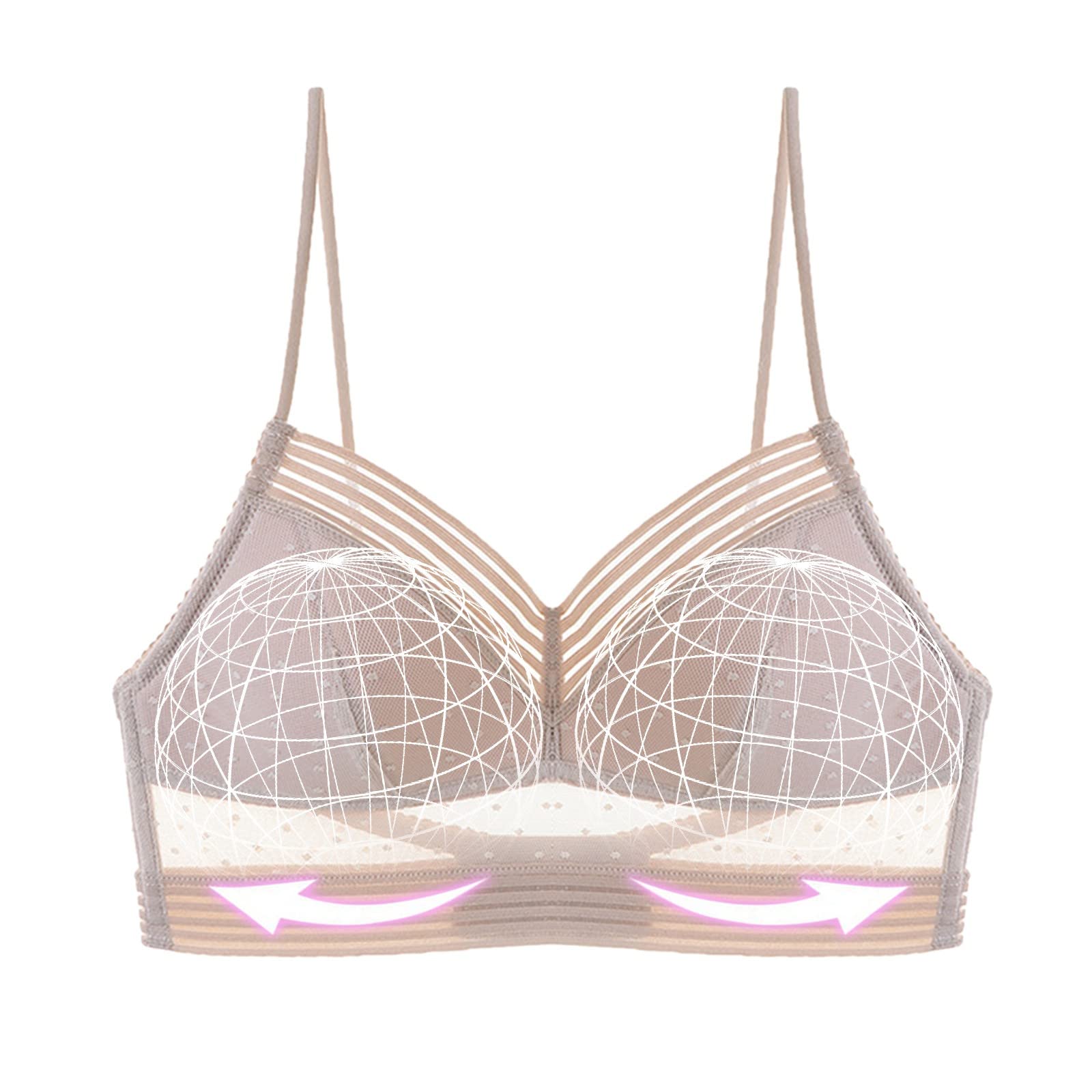 Women's No Steel Ring French Underwear - Sexy Big Open Back U-Shaped Bra, Ultra Thin Summer Bralette for Comfort & Style | Perfect for Casual Wear, Date Nights & Layering