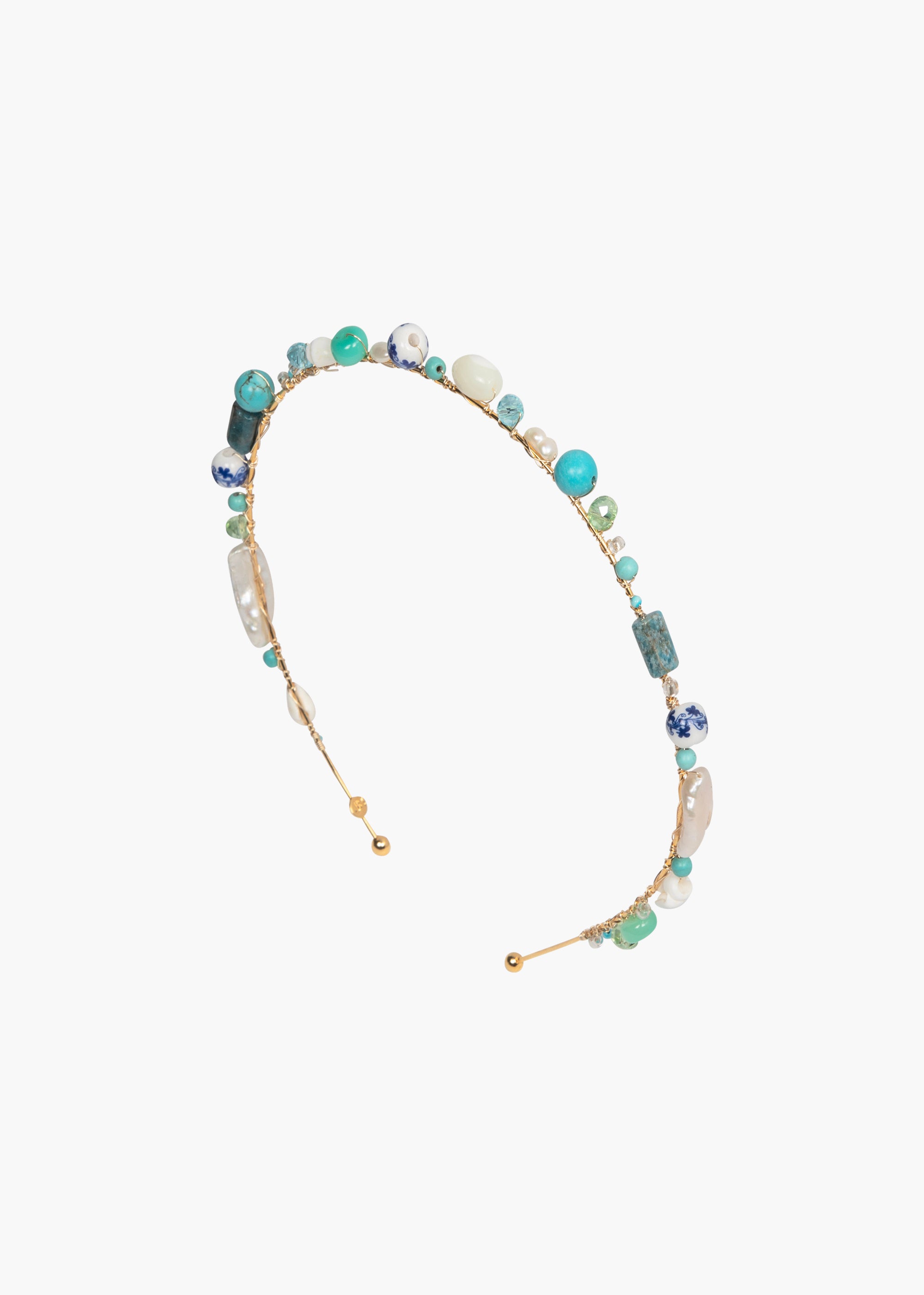 Marietta Headband for Women - Soft Stretchy Hair Band Ocean Blue - Perfect for Workouts, Yoga, and Everyday Wear