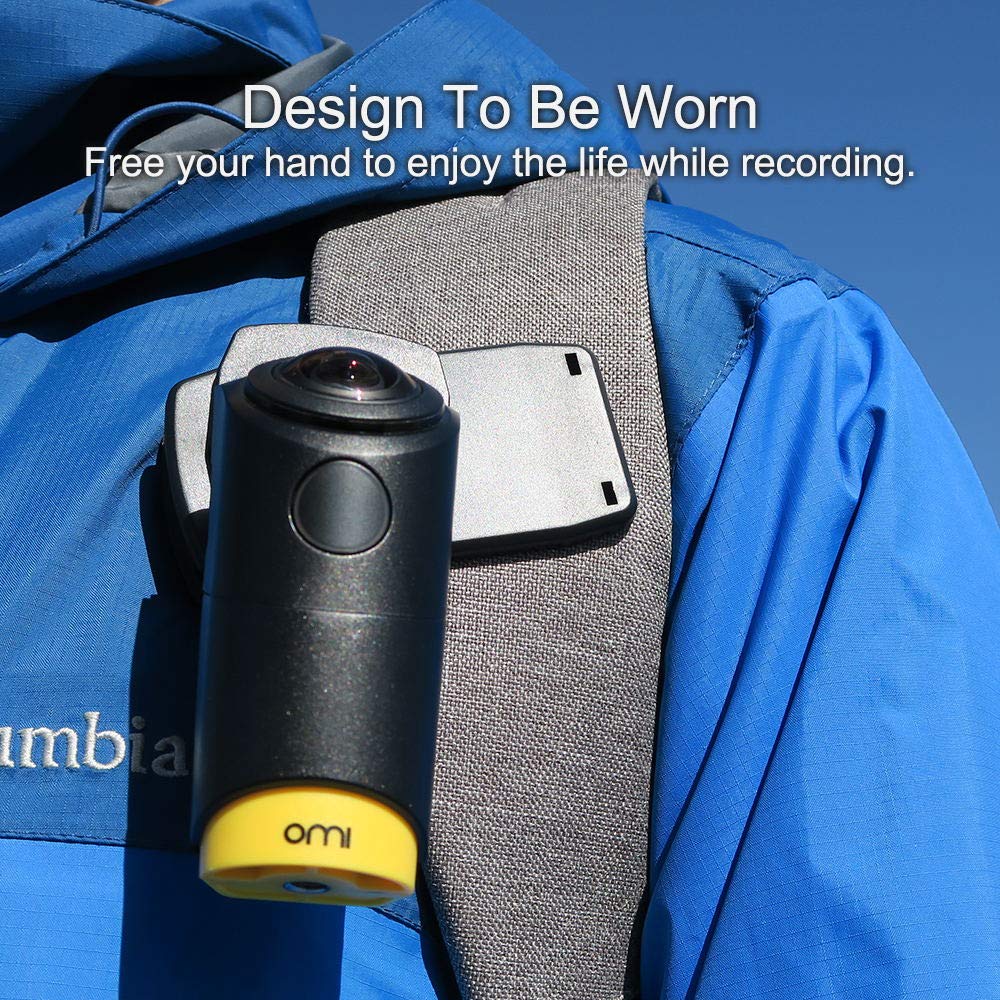 OmiCam II Wearable VR Action Camera - 4K Ultra HD, 240° Wide Angle, Image Stabilization for Sports & Travel - Perfect for Outdoor Blogging, Virtual Reality, Vlogging, and Adventure Recording (New Upgraded Edition)