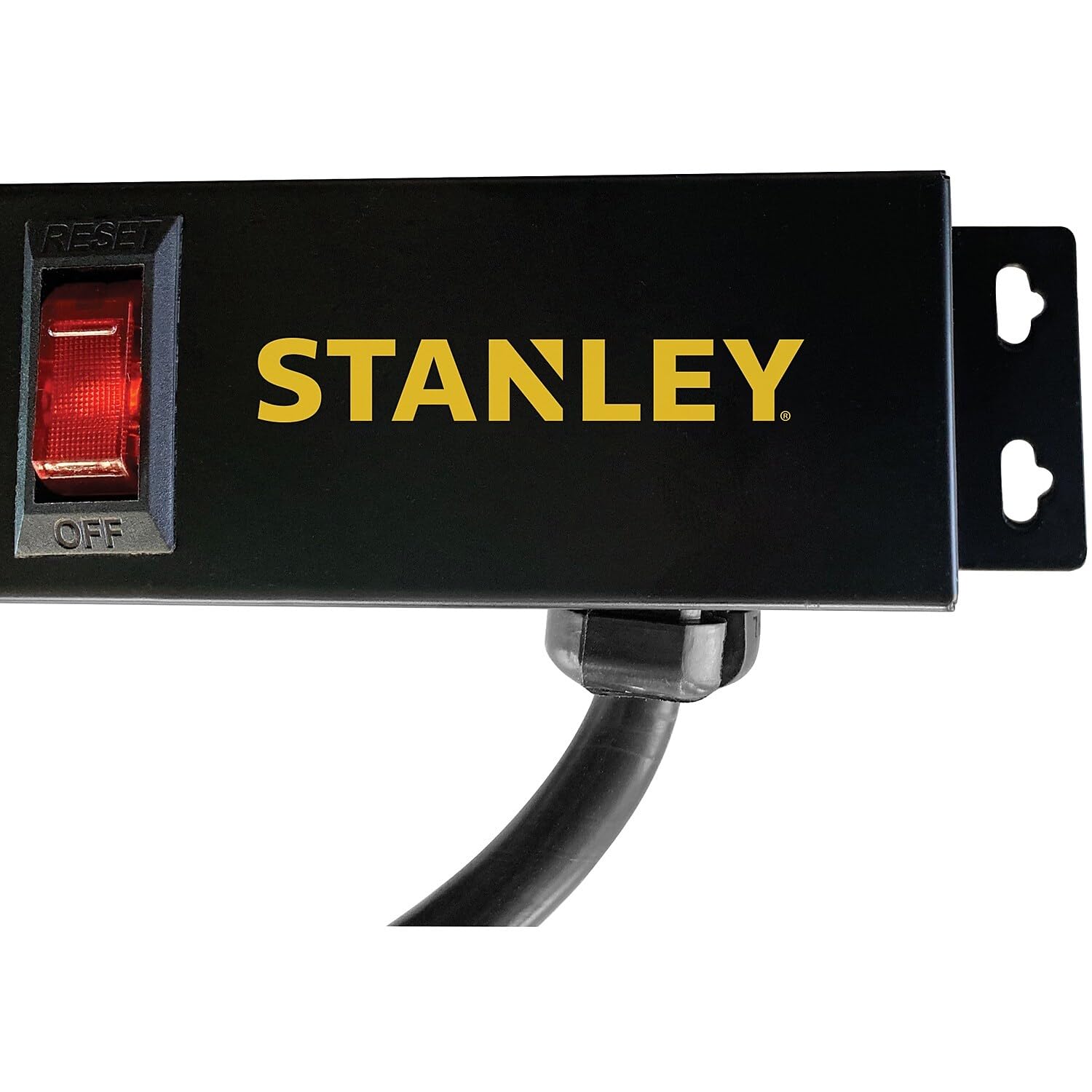 Stanley 31610 SurgeMax Pro 9-Outlet Metal Surge Protector with 6 ft Cord - Heavy Duty Power Strip for Home & Office - Black - Protects Electronics, Computers & Appliances from Power Surges