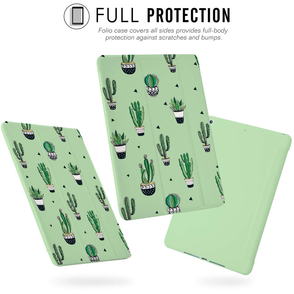 JOYLAND Cactus iPad Case for iPad 5th/6th Generation - Shockproof Lightweight Smart Trifold Stand Cover with Anti-Scratch Protection | Cute Cactus Design | Perfect for Work, School & Travel