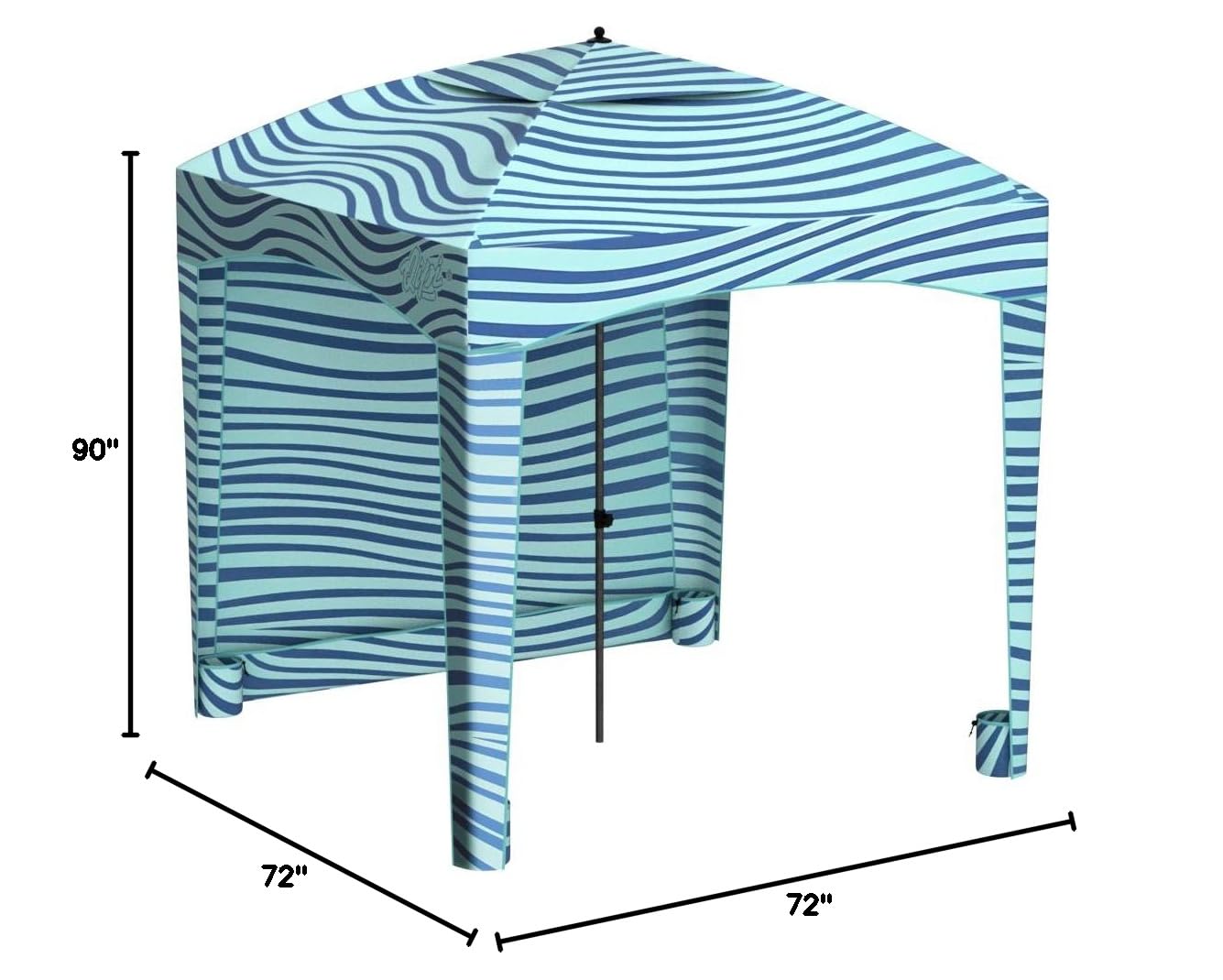 Qipi Beach Cabana - 6' x 6' Portable Sun Shelter with UPF 50+ UV Protection, Waterproof & Easy Setup Canopy, Includes Side Wall - Perfect for Family Beach Trips, Pool Parties, Camping & Outdoor Adventures
