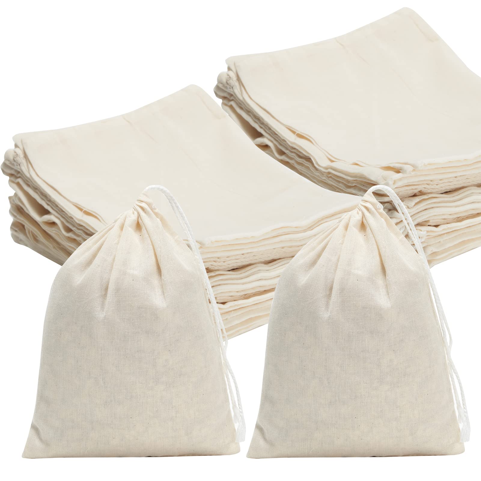 50 Pcs 10x12 Inches Cotton Drawstring Bags - Reusable Muslin Gift Bags for Jewelry, Wedding Favors, Party Supplies & Home Organization (Perfect for DIY Crafts, Storage & Eco-Friendly Packaging)