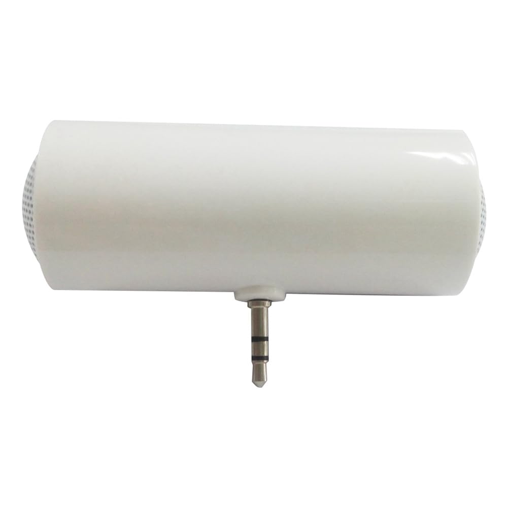 Marran Mini Speaker - Portable 3.5mm Plug & Play Amplified Speaker for iPhone, Android, Laptop, Tablet - Perfect for Travel, Office, Home Use (White)