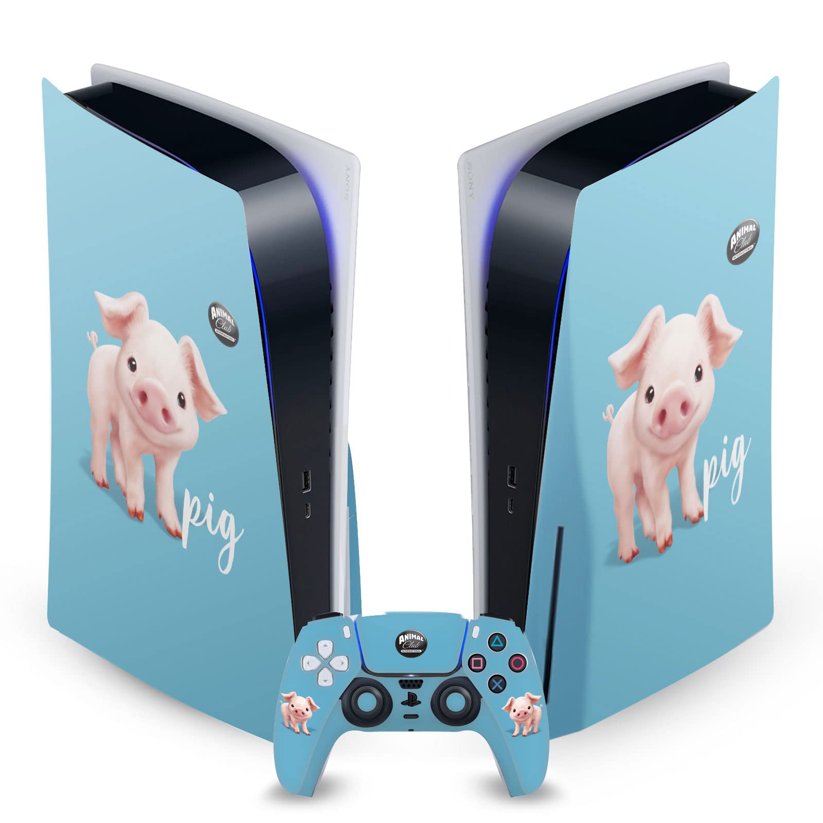 Premium PS5 Gaming Skins - Head Case Designs Schwein Gesichter Vinyl Decals for Sony PlayStation 5 Disc Edition Console & DualSense Controller | Durable Protection & Customization for Gamers | Perfect for Gaming Setups, Streamer Backgrounds & Personalization