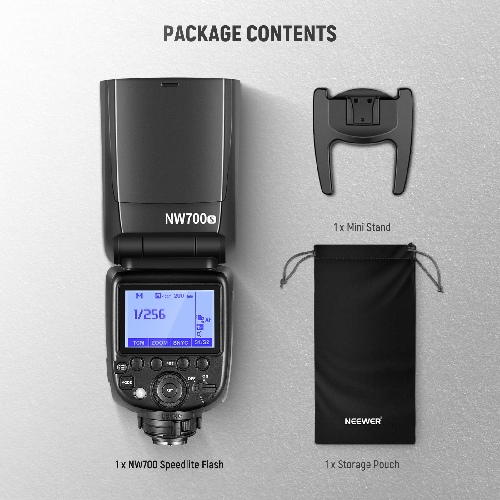 NEEWER NW700-S TTL Flash Speedlite for Sony DSLR Cameras - High Speed Sync (1/8000s), 1/1-1/256 Output, TCM Function, 230 Full Power Flashes - Perfect for Wedding, Portrait & Event Photography