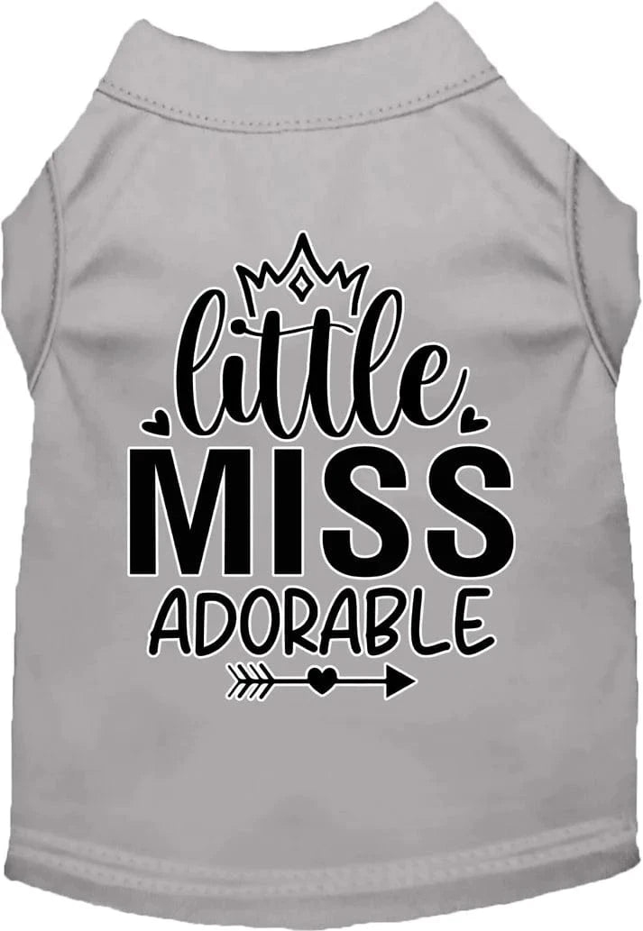 Lil' Miss Adorable Pet Shirt - Cute Dog Cat Puppy Kitten Apparel for Small Breeds - Perfect for Pet Parties, Photo Shoots & Daily Walks