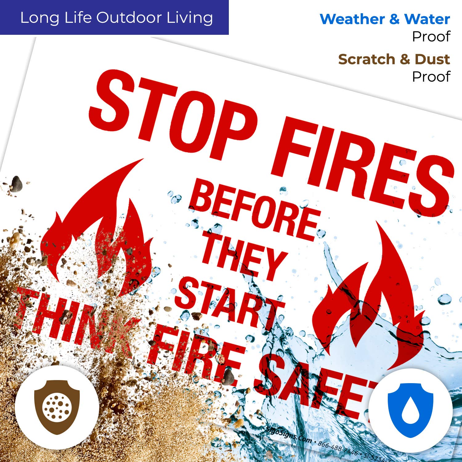 Fire Safety Sign - Stop Fires Before They Start | 10x7 Inch Rust-Free .040 Aluminum Sign | Fade-Resistant for Indoor & Outdoor Use | Made in USA | Perfect for Workplaces, Schools & Public Safety Areas