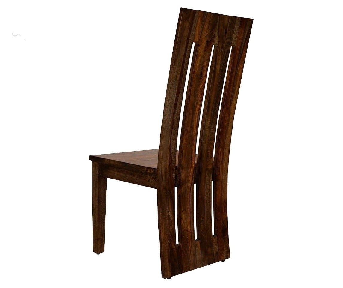 Premium Indian Solid Wood Dining Chair - Handcrafted Brown Wooden Chair 18