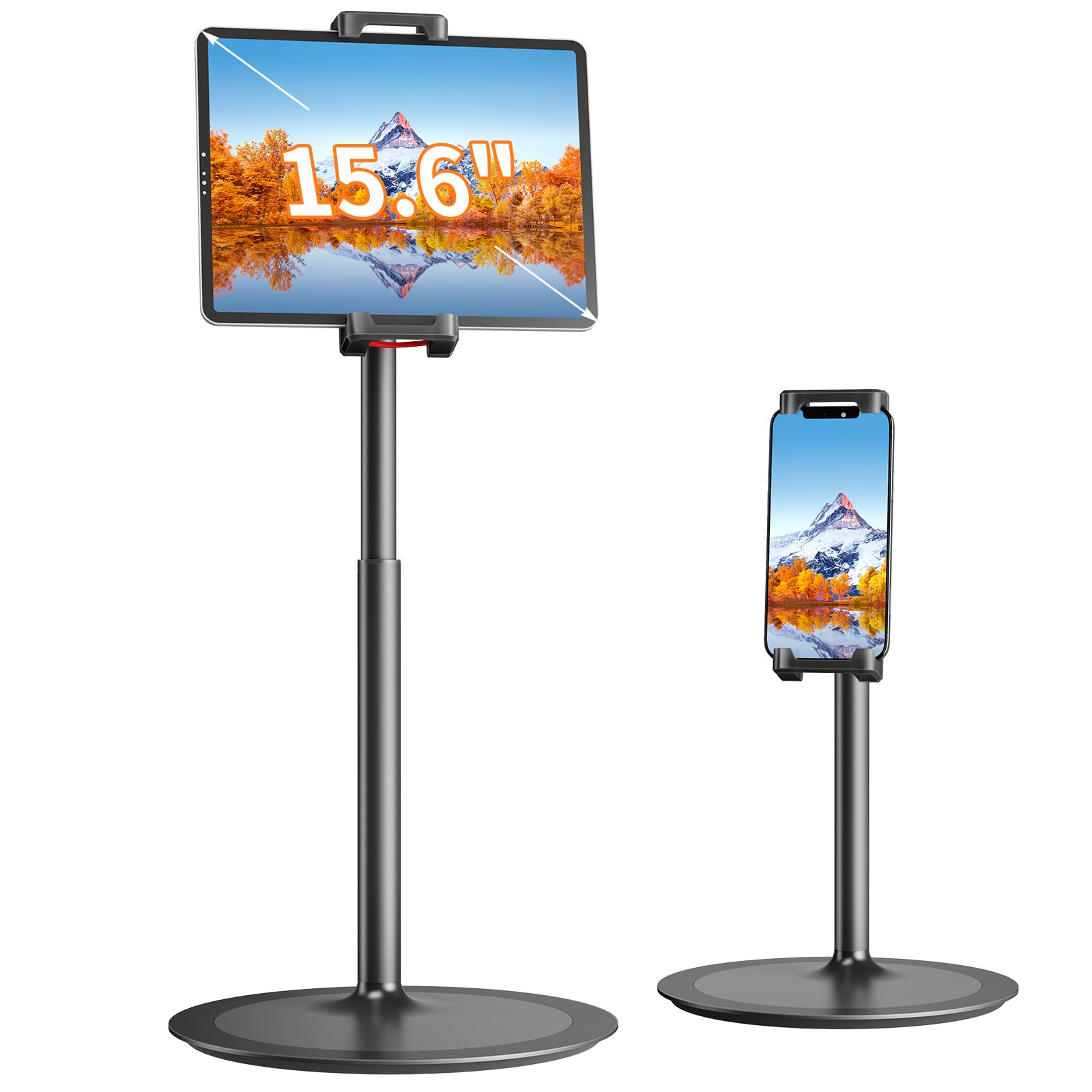 SAIJI Adjustable Tablet Stand Holder - 360° Rotating Aluminum Alloy Phone Stand for iPad, Kindle, Nintendo Switch (4.7