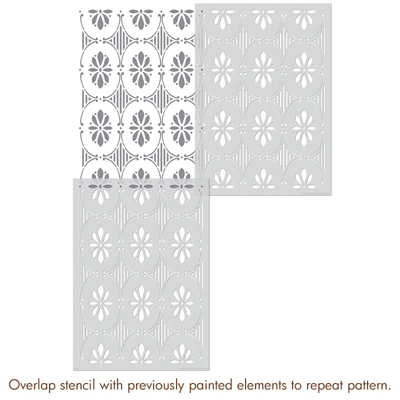 Swedish Floral Allover Stencil - Reusable DIY Painting Template for Walls, Furniture, Fabric - Perfect for Home Decor, Craft Projects, and Scrapbooking