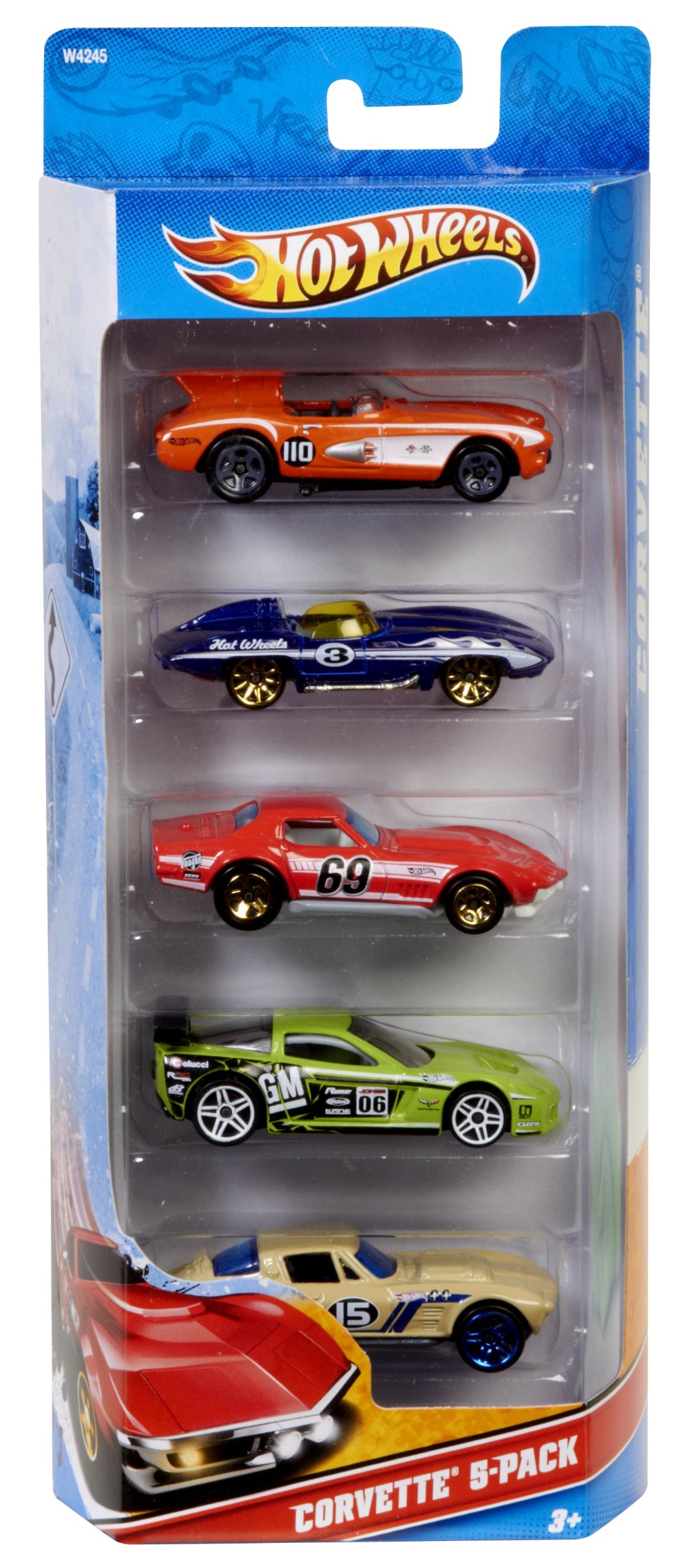 Hot Wheels Corvette 5-Pack Die-Cast Toy Cars - Collectible 1:64 Scale Model Vehicles for Kids & Adults - Perfect for Play, Display & Racing Games