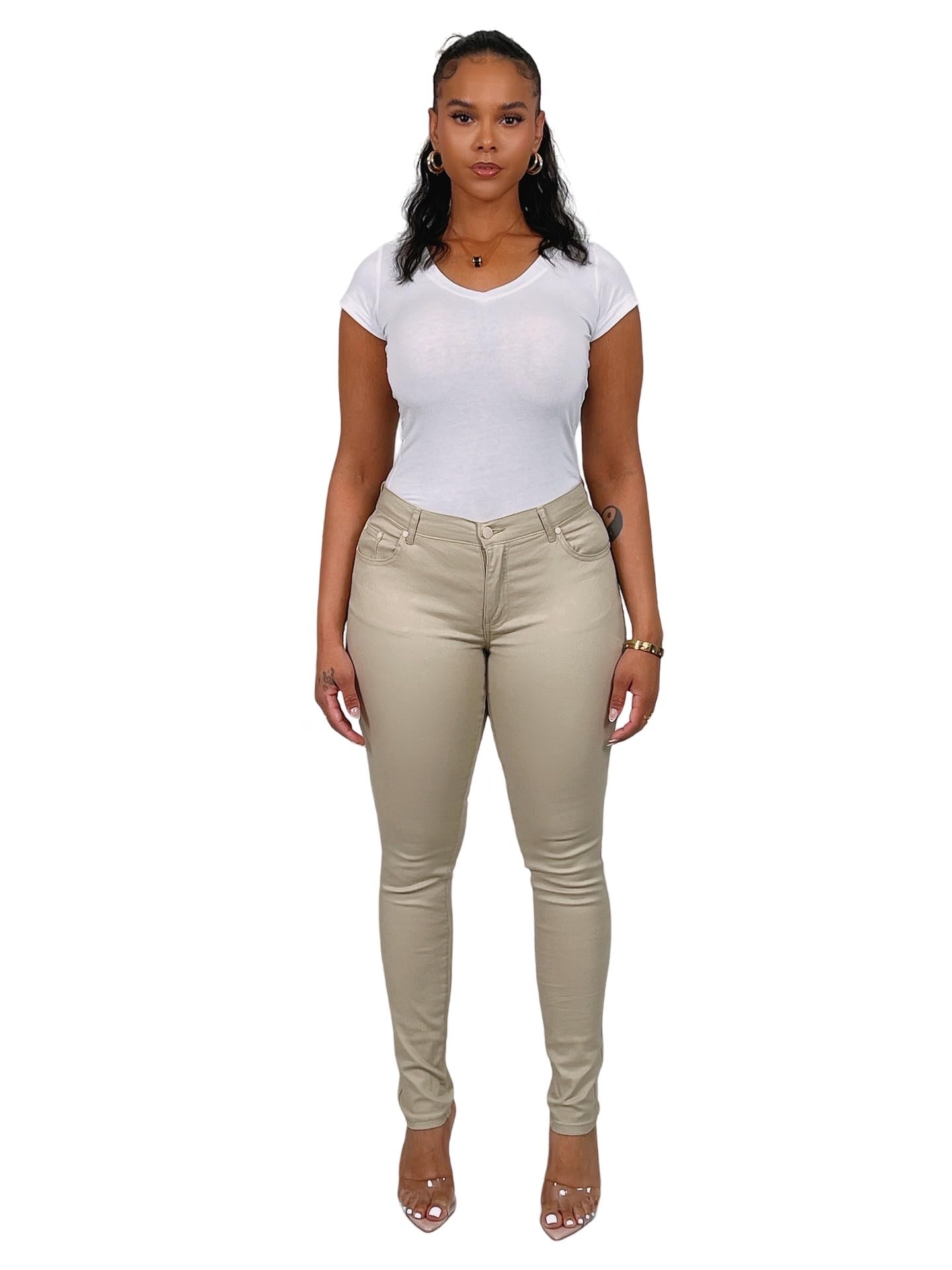 Access Junior Uniform Pants for Women - 5-Pocket Skinny Fit Stretch Pants with Cotton Spandex Blend | Durable Work & School Uniforms | Perfect for Nurses, Waitresses & Students