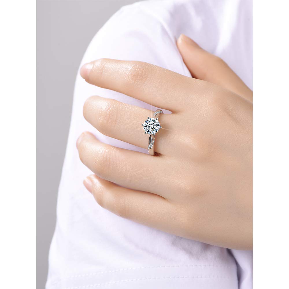 1.5 Carat Moissanite Diamond Engagement Ring for Women & Men - LONAGO Wedding Band with Personalized Name - Ideal for Couples, Anniversaries & Proposals