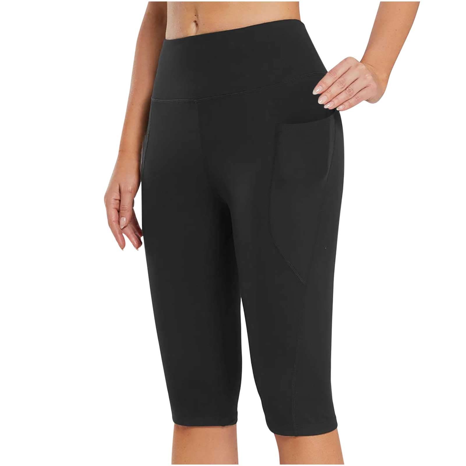 Women's High Waisted Knee-Length Capri Leggings with Pockets - Yoga, Workout & Casual Summer Wear | Perfect for Gym, Running, Travel & Everyday Comfort