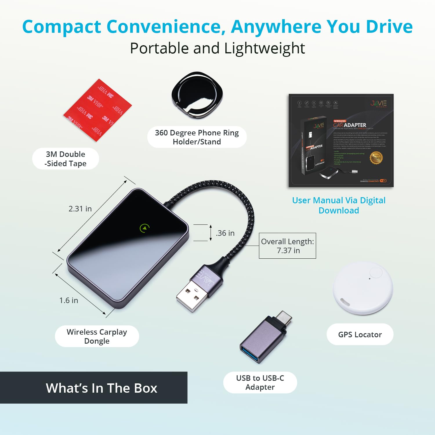 2025 Wireless CarPlay Adapter for iPhone - Seamless iOS 10+ Connectivity, Plug & Play CarPlay Wireless Dongle for Cars (Not Compatible with Android Auto) - Perfect for Commuting, Road Trips & Hands-Free Driving