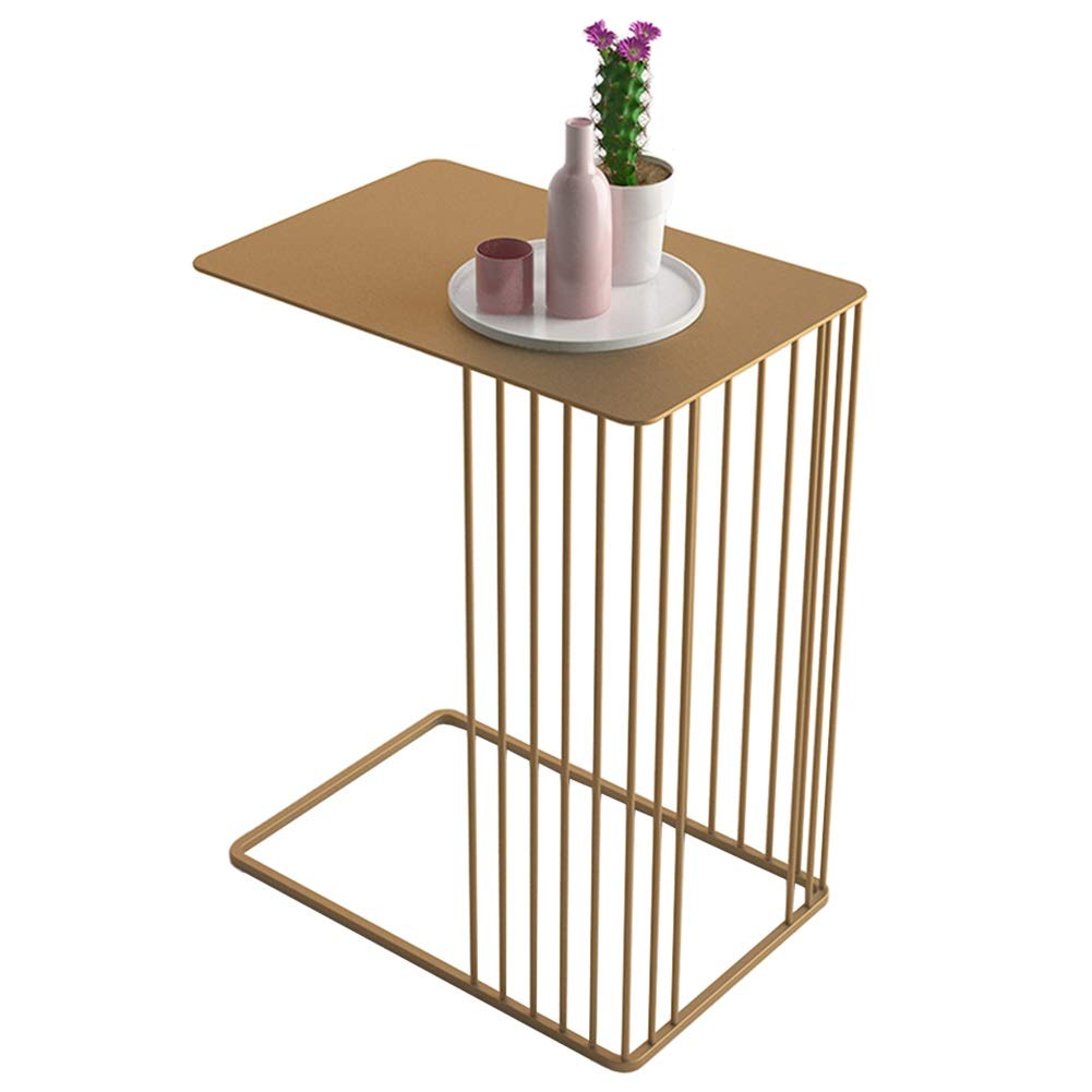 Gold C-Shaped Side Table - 21.7
