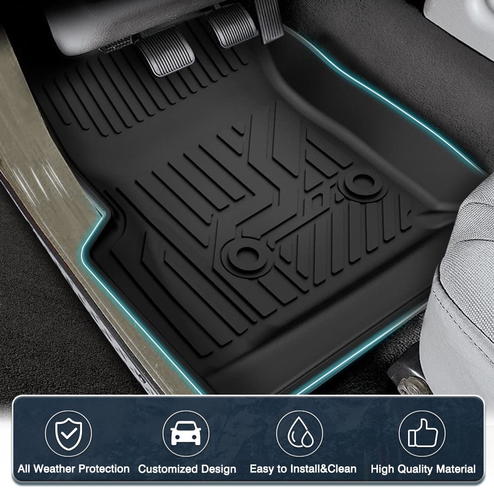 **Jeep Wrangler TJ Floor Mats (1997-2006) - Heavy Duty TPE All-Weather Protection, Front Row Liners with Electronic Pattern (2-Piece Set, Black) - Perfect for Off-Roading, Daily Commuting & Extreme Weather Conditions**