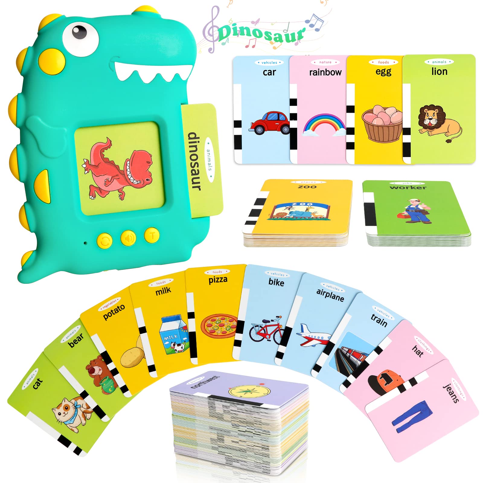 ONG NAMO Smart Talking Flash Cards for Toddlers - 252 Sight Words Educational Learning Toy | Speech Therapy & Autism Learning Tool | Interactive Preschool Gift for Boys & Girls (Green) - Perfect for Homeschooling, Classroom & Early Childhood Development