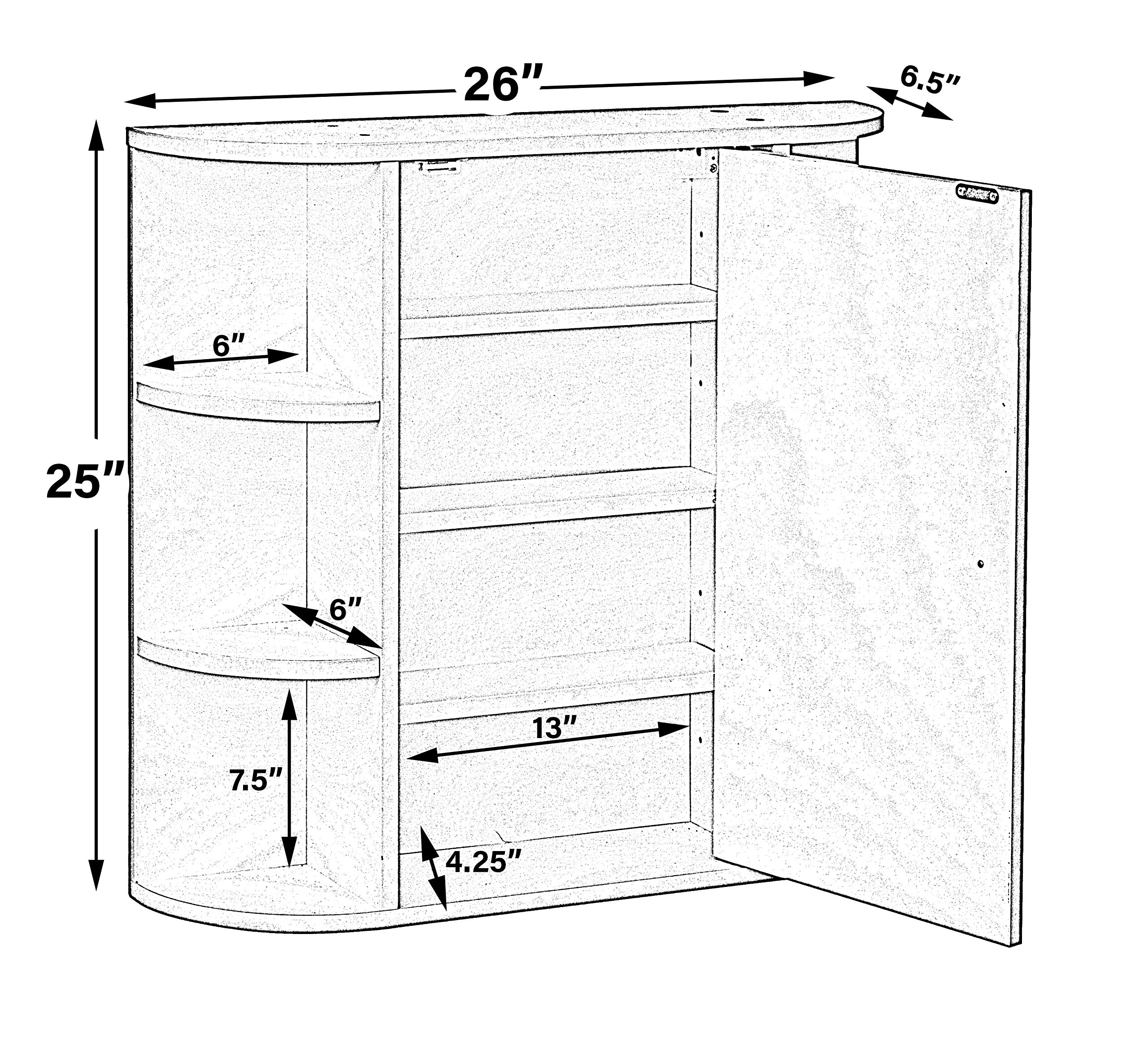 Fully Assembled White Wall Mount Medicine Cabinet with 4 Adjustable Inner Shelves & 6 Outer Shelves - Bathroom Storage Organizer for Toiletries, Cosmetics & First Aid Supplies - Perfect for Small Bathrooms, Vanities & Powder Rooms