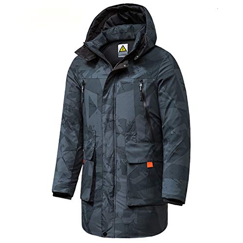 **Men's Winter Camouflage Hooded Parka Coat - Warm Thick Long Jacket for Outdoor Activities & Casual Wear**    **Use Scenarios:** Perfect for hiking, camping, hunting, or everyday winter fashion.