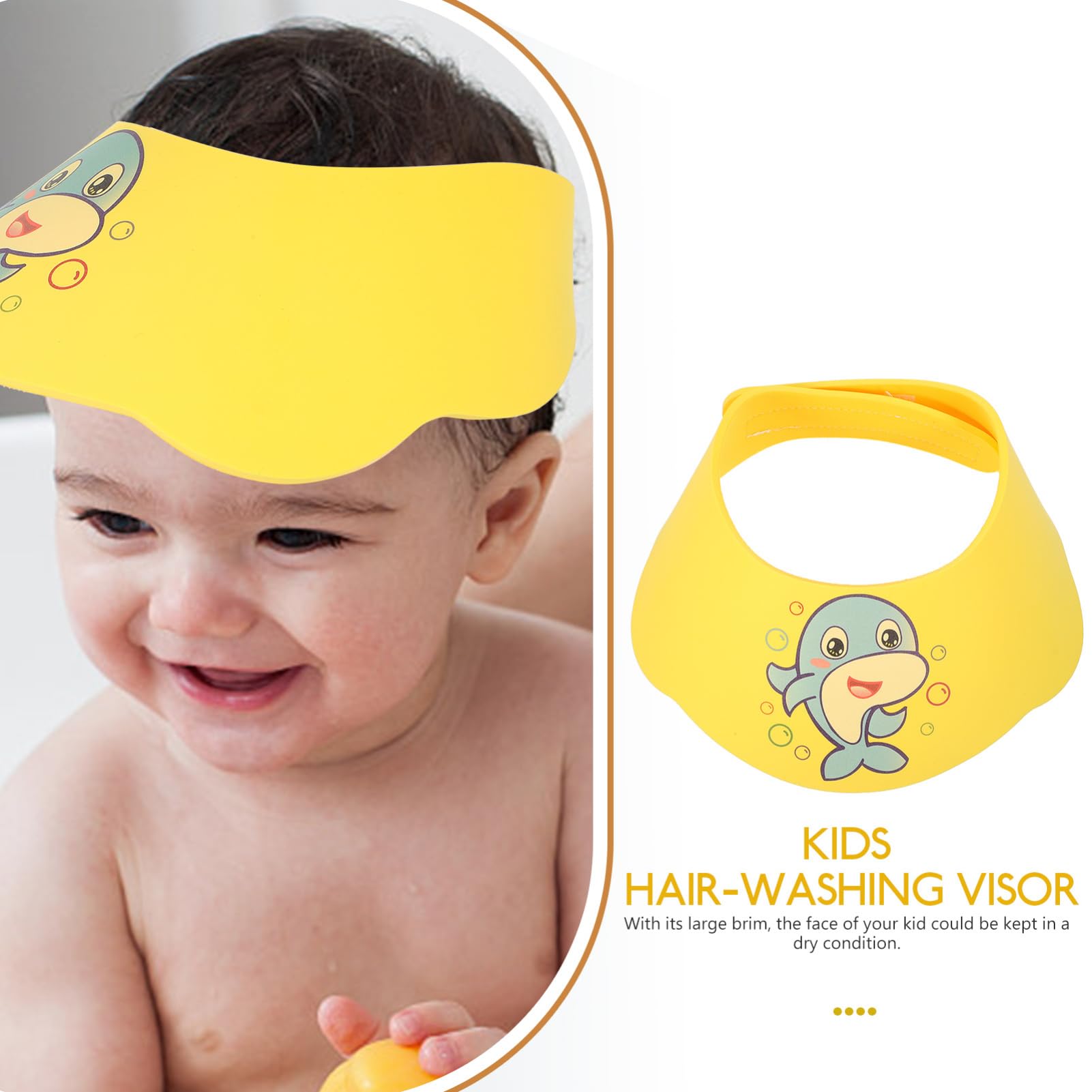 ORFOFE 1pc Shampoo Hair Washing Cap with Eye Cover - Adjustable Shower Visor for Hair Care, Perfect for Elderly, Kids & Post-Surgery Use at Home or Salon
