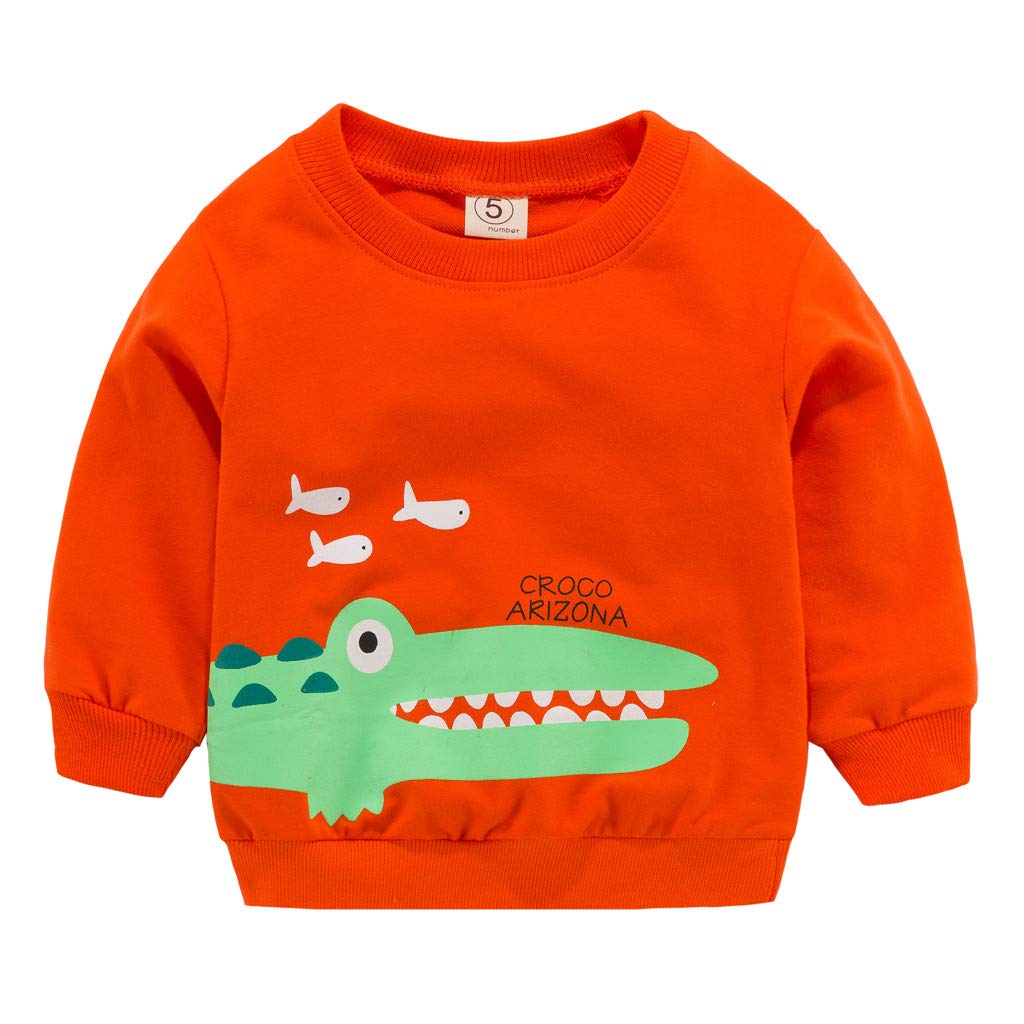 Boys & Girls Cartoon Print Long Sleeve Polo T-Shirt - Soft Cotton Kids Top for Toddlers (White) - Perfect for School, Playdates & Family Outings