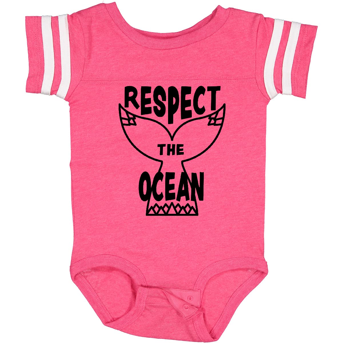 Inktastic Respect The Ocean Whale Tail Baby Bodysuit - Cute Organic Cotton Onesie for Beach, Pool & Ocean Conservation Events