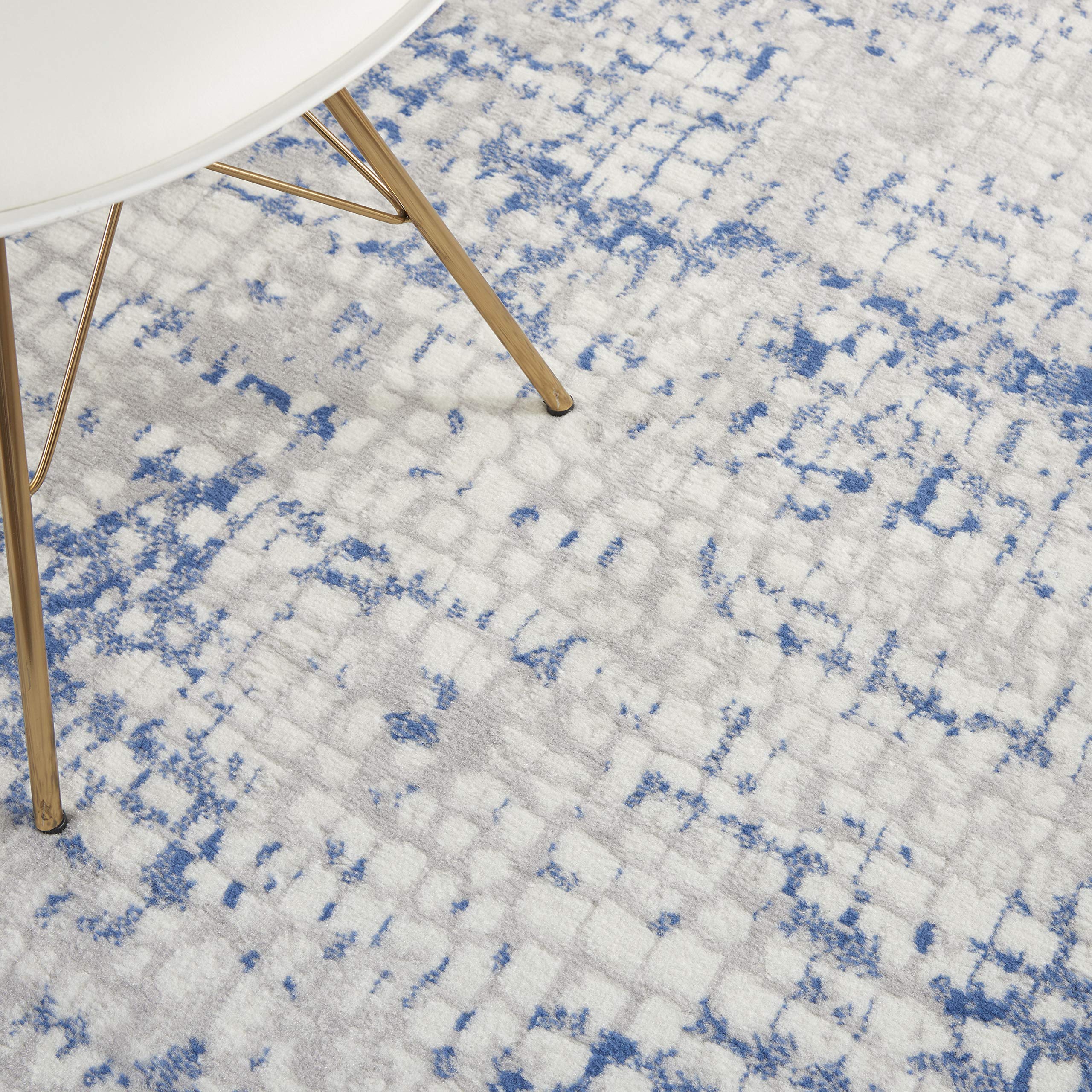 Nourison Whimsicle Abstract Grey Blue 6' x 9' Area Rug - Easy to Clean, Non-Shedding, Soft & Durable - Perfect for Bedroom, Living Room, Dining Room & Kitchen Decor (6x9) - Adds Style & Comfort to Any Space