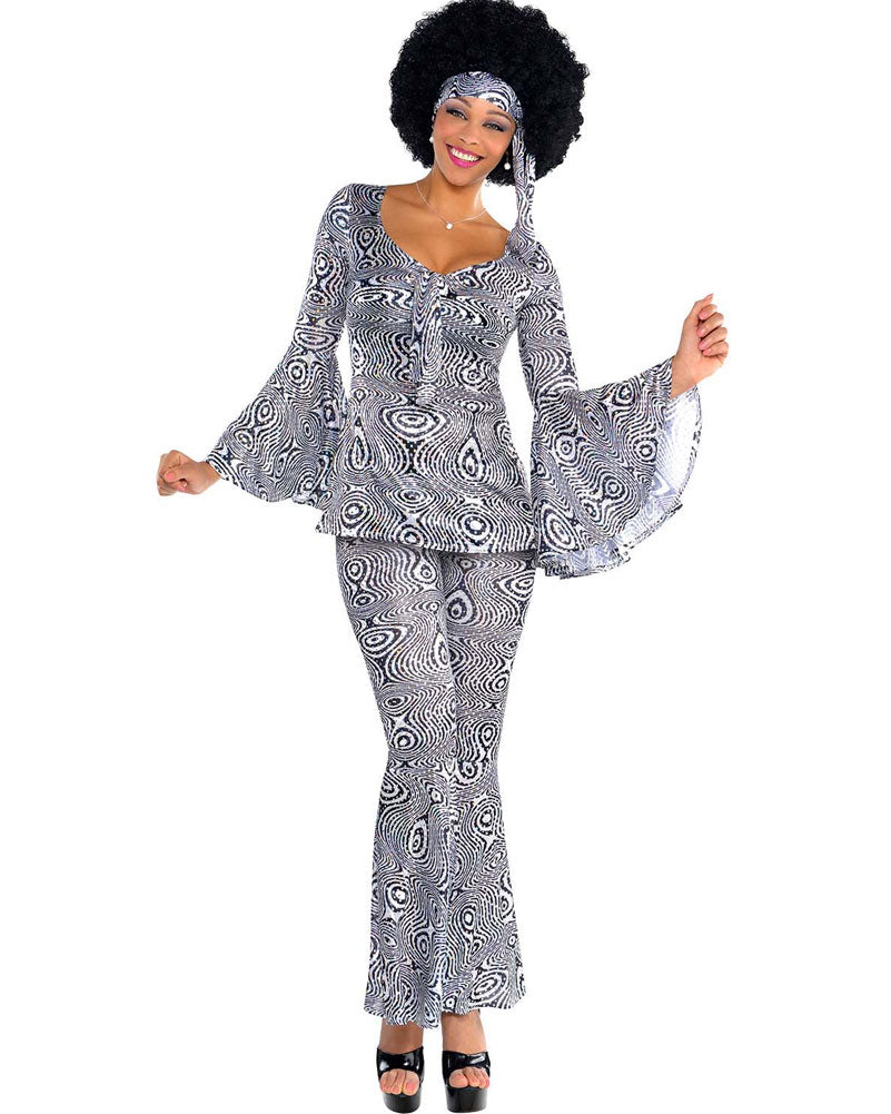 60s Dancing Queen Women's Costume - Retro 1960s Hippie Outfit for Halloween, Theme Parties & Dance Performances