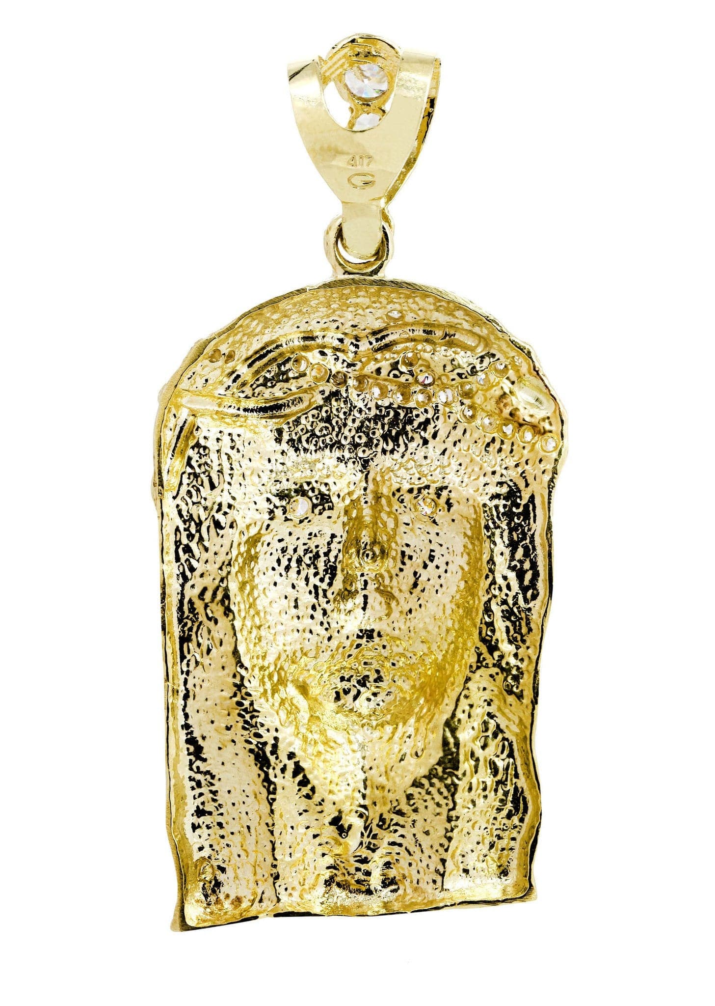 10K Gold Jesus Pendant Necklace - 37.9 Grams Religious Jewelry for Men & Women - Perfect for Baptism, Confirmation & Faith Gifts