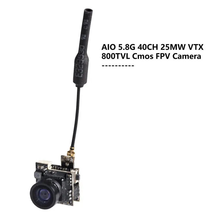 Mini AIO FPV Camera 5.8G 40CH 25mW 800TVL Video Transmitter for Drone Racing and Aerial Photography - Lightweight HD FPV System with Low Latency Transmission