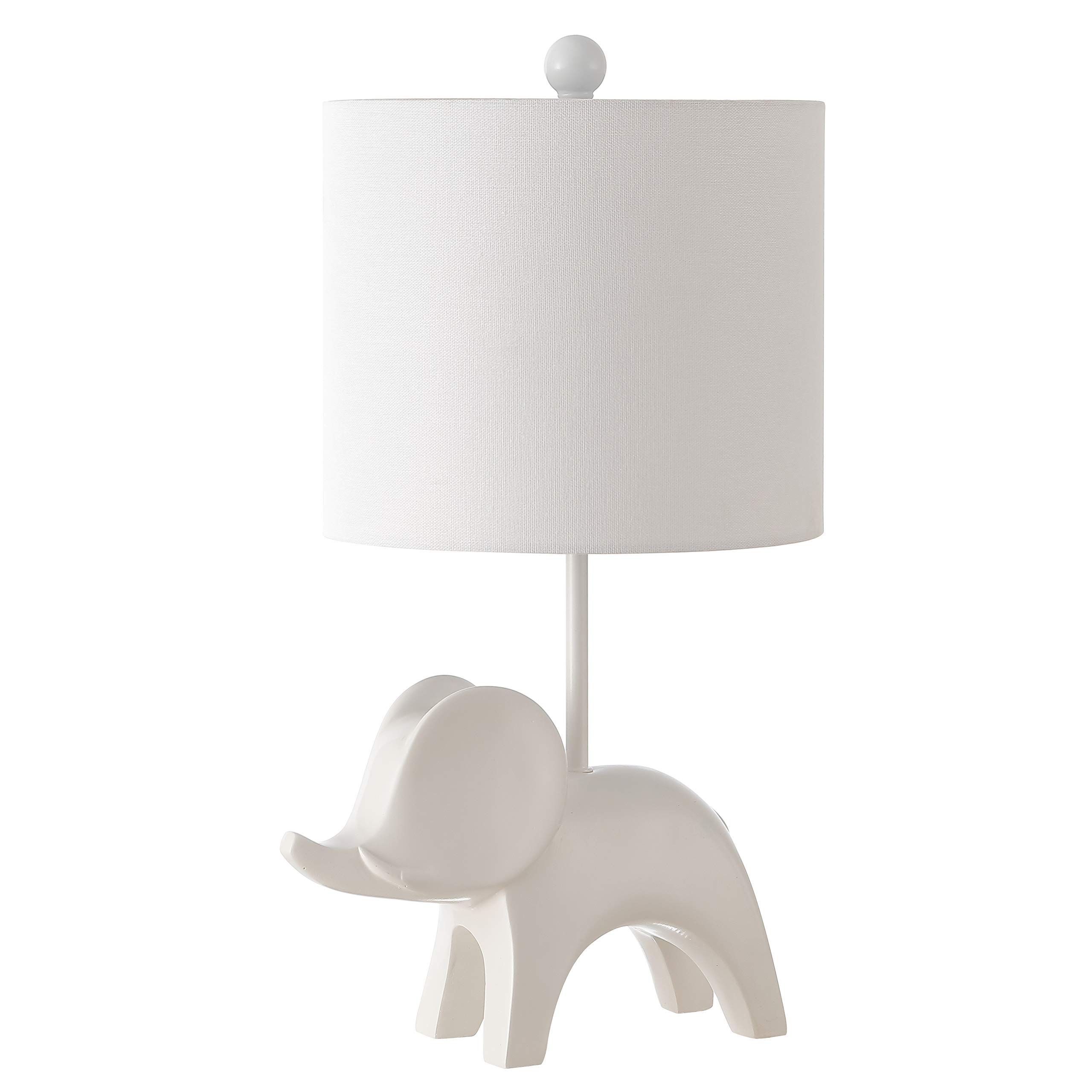Safavieh Ellie Elephant White Ceramic Table Lamp - 20 Inch Kids Room Decor, LED Bulb Included - Perfect for Bedroom, Nursery, Living Room & Home Office Lighting