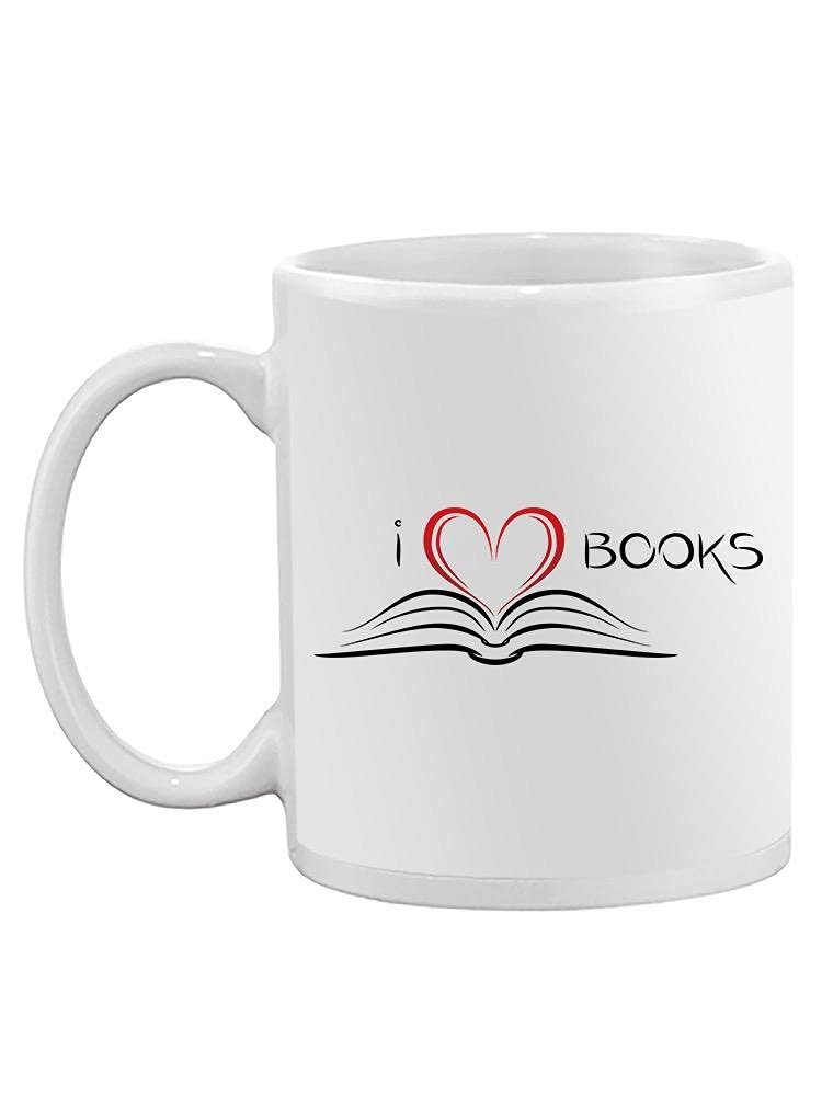 Smartprints I Love Books! Ceramic Coffee Mug - 15oz Unisex Gift for Book Lovers - Perfect for Reading, Studying & Book Club Meetings