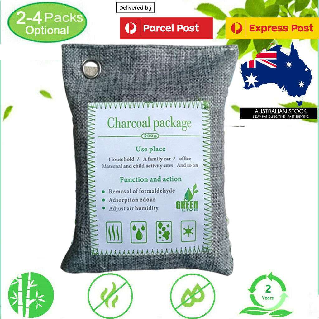 10PCS Activated Bamboo Charcoal Air Purifying Bags - 200g Natural Odor Eliminator for Car, Home, Closet & Shoes | Freshen Air, Absorb Moisture & Remove Bad Smells | Ideal for Pet Areas, Gym Bags & Musty Spaces