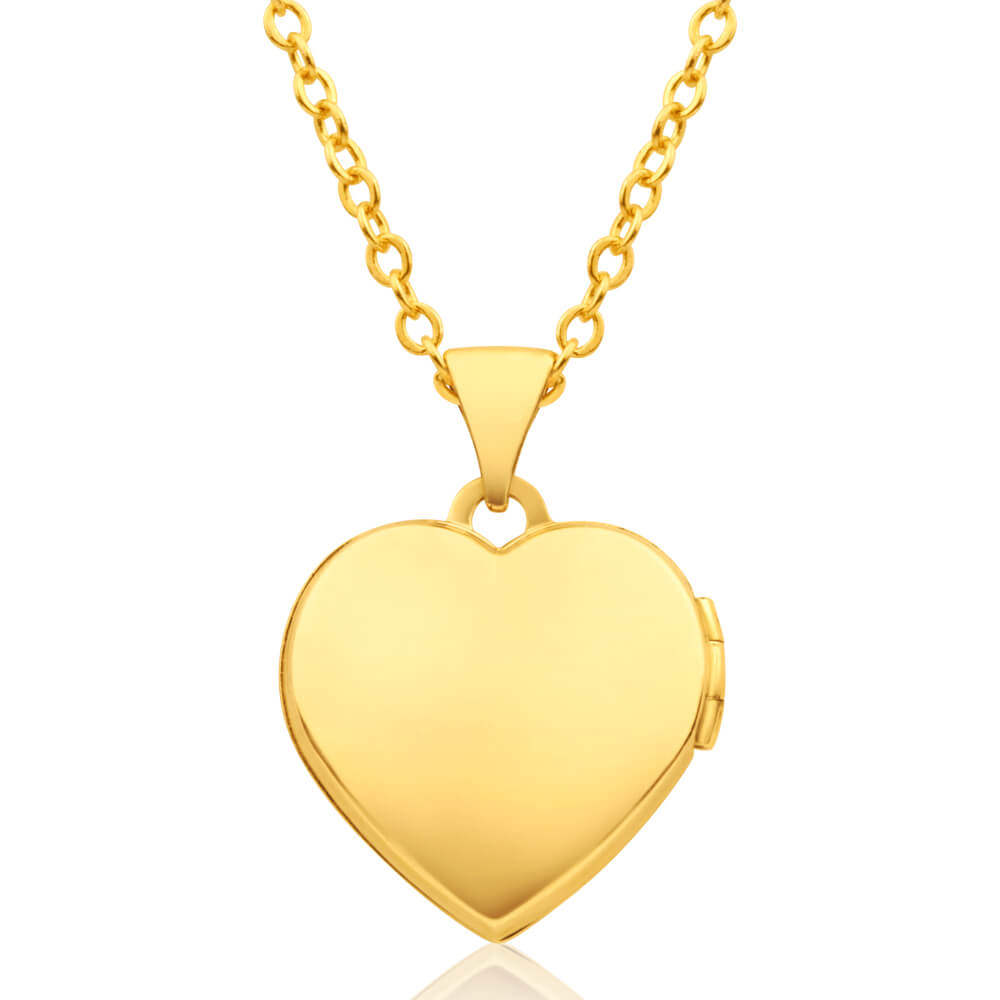 9ct Yellow Gold 'Mum' Floral Heart Locket Necklace - Elegant Mother's Day Gift for Women - Perfect for Birthdays, Anniversaries & Special Occasions